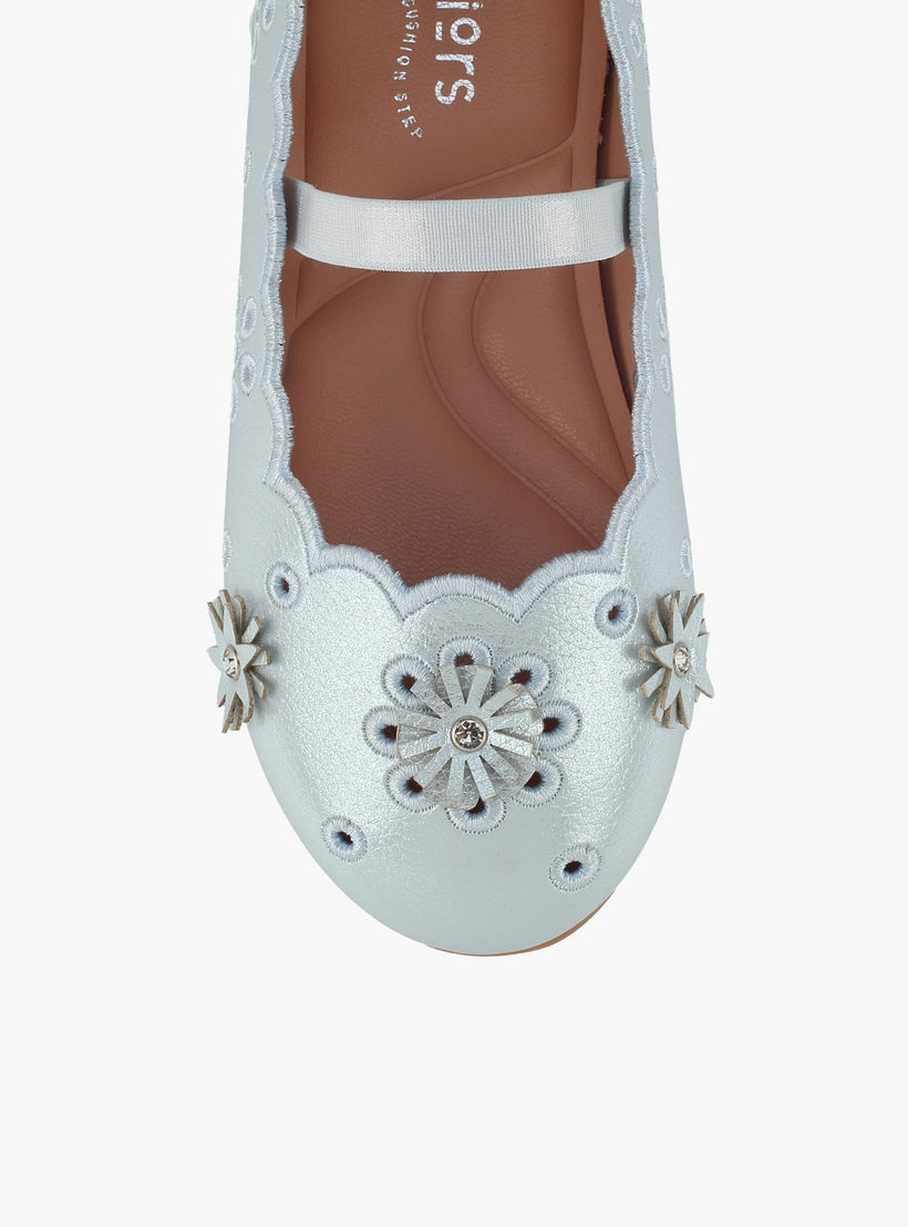 Juniors Girls Floral Embellished Ballerina Shoes-girls-shoes-ballerinas-image-4