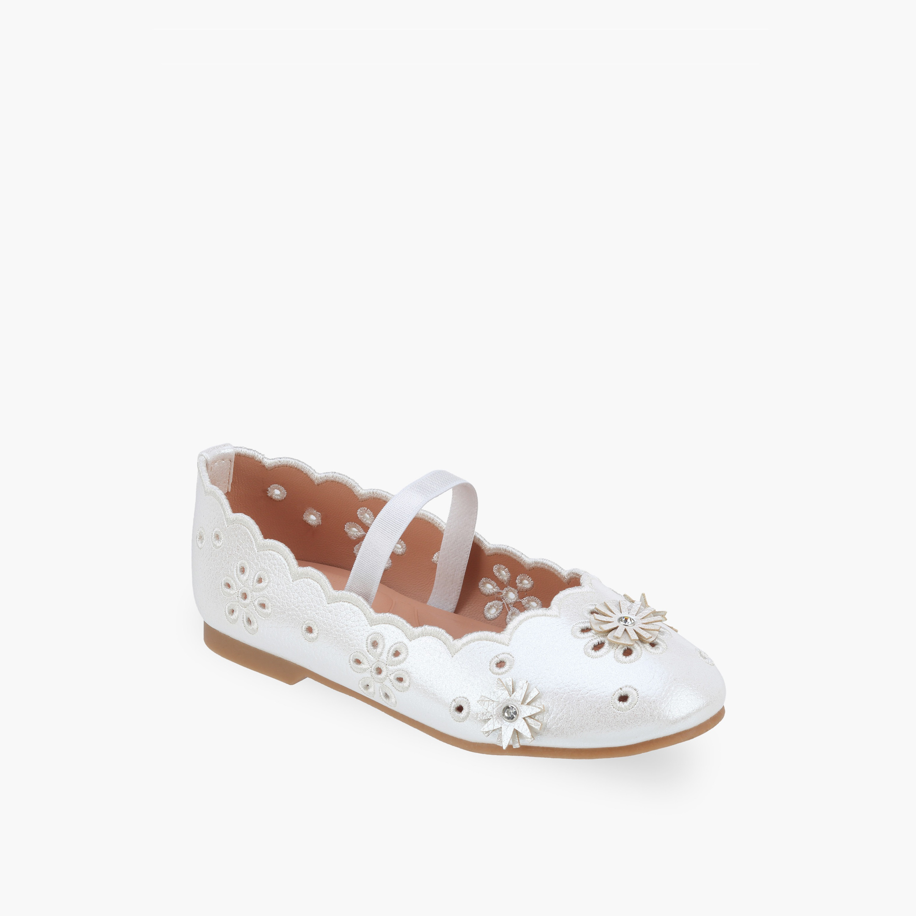حذاء باليرينا بتزيينات أزهار للفتيات من جونيورز-girls-shoes-ballerinas-image-2