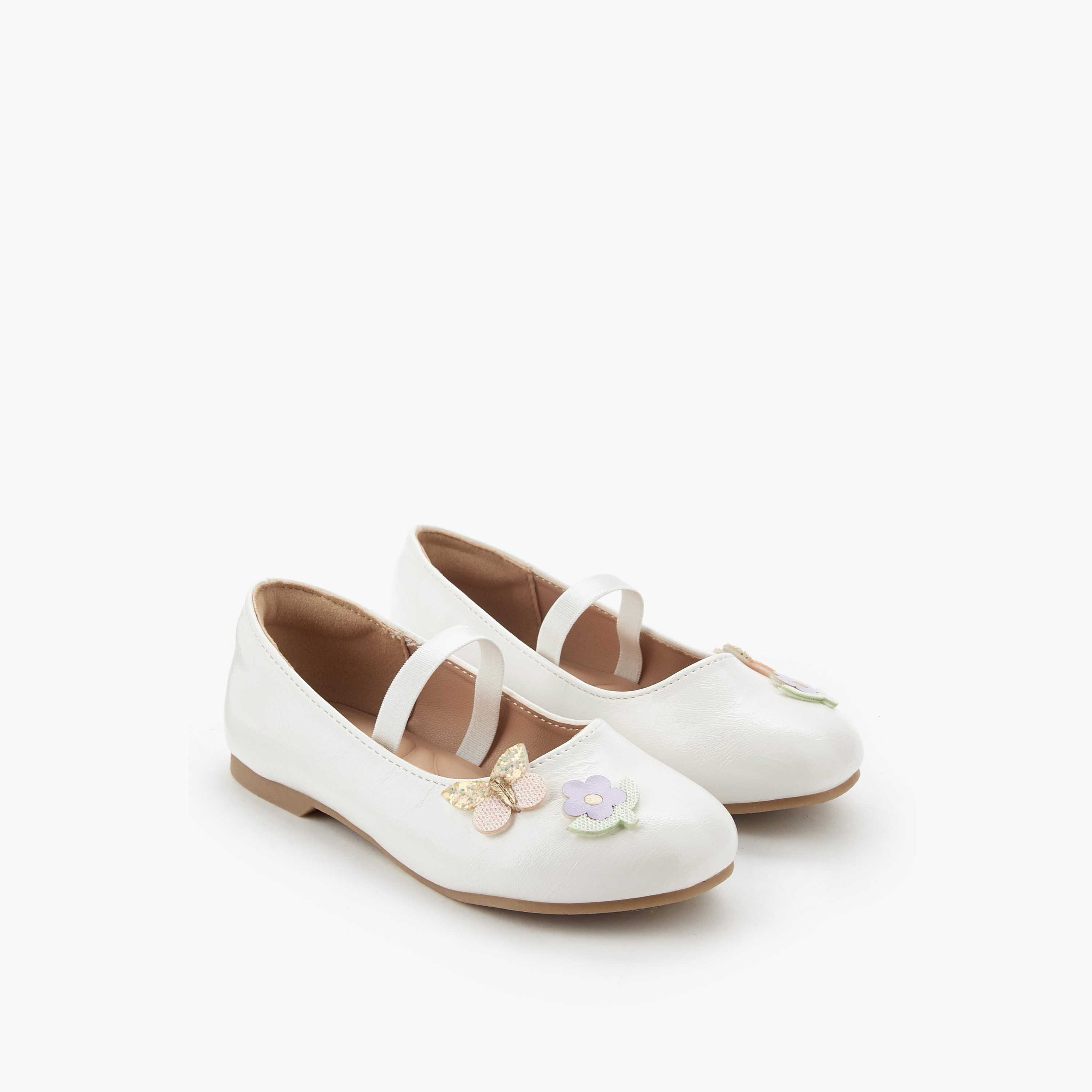 Juniors Girls Floral Accent Ballerina Shoes-girls-shoes-ballerinas-image-1