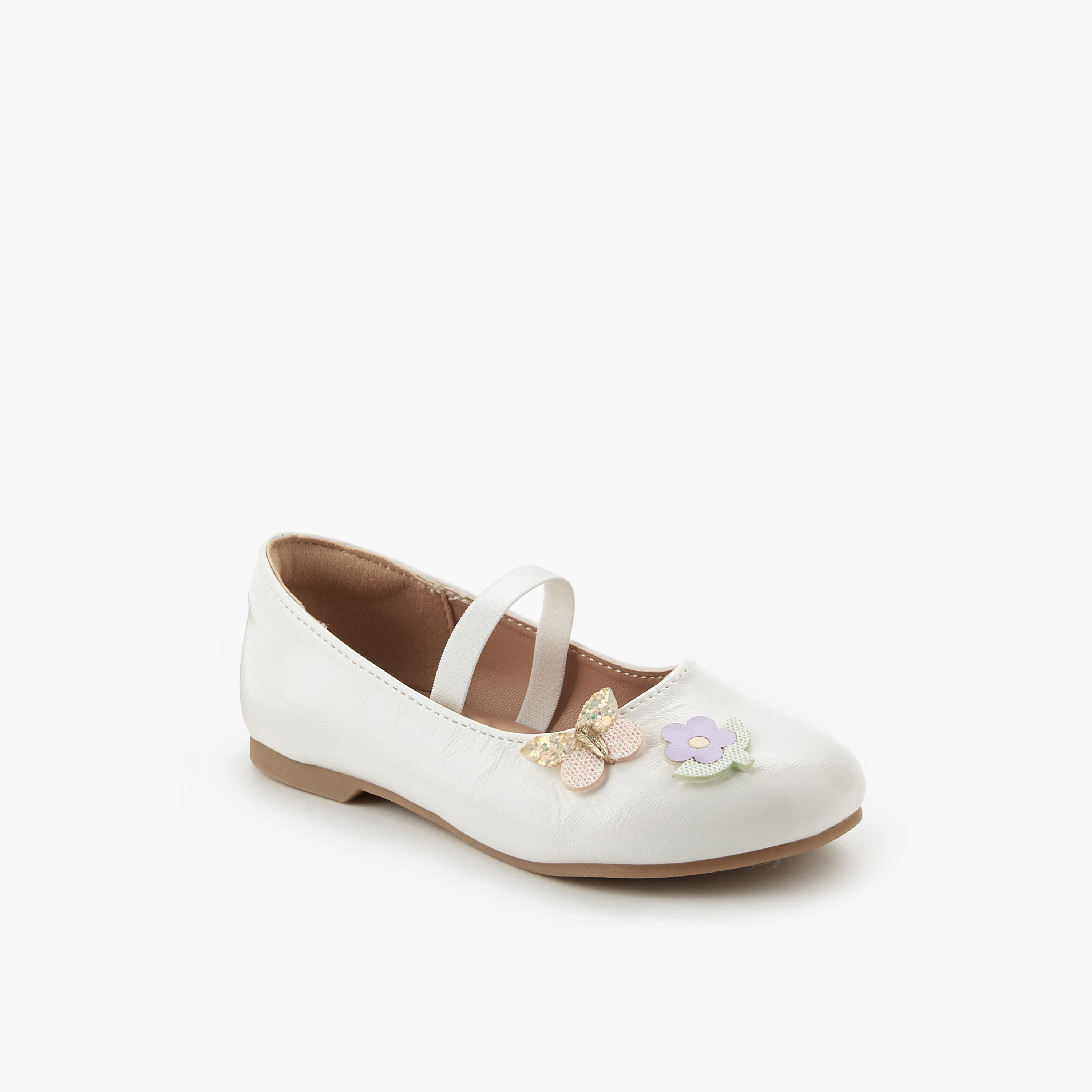 Juniors Girls Floral Accent Ballerina Shoes-girls-shoes-ballerinas-image-3