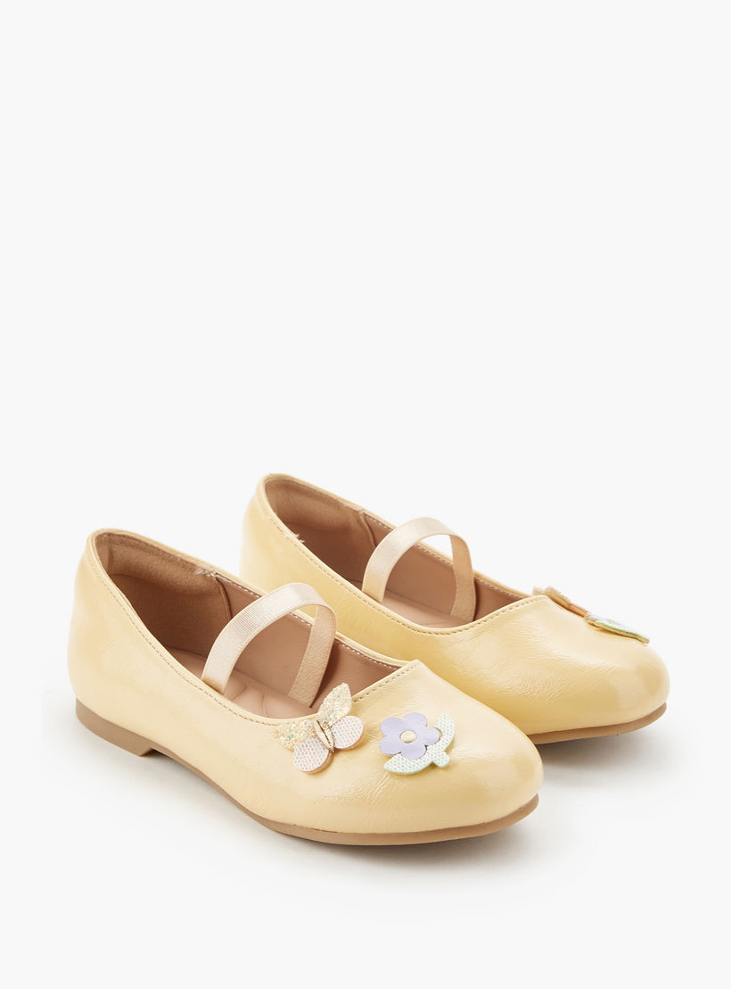 Juniors Girls Floral Accent Ballerina Shoes-girls-shoes-ballerinas-image-1