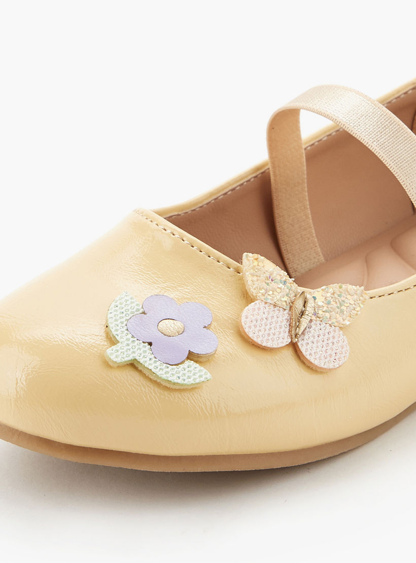 Juniors Girls Floral Accent Ballerina Shoes-girls-shoes-ballerinas-image-4