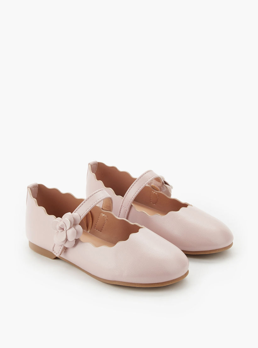 حذاء باليرينا بحافة صدفية للبنات من جونيورز-girls-shoes-maryjanes-image-1