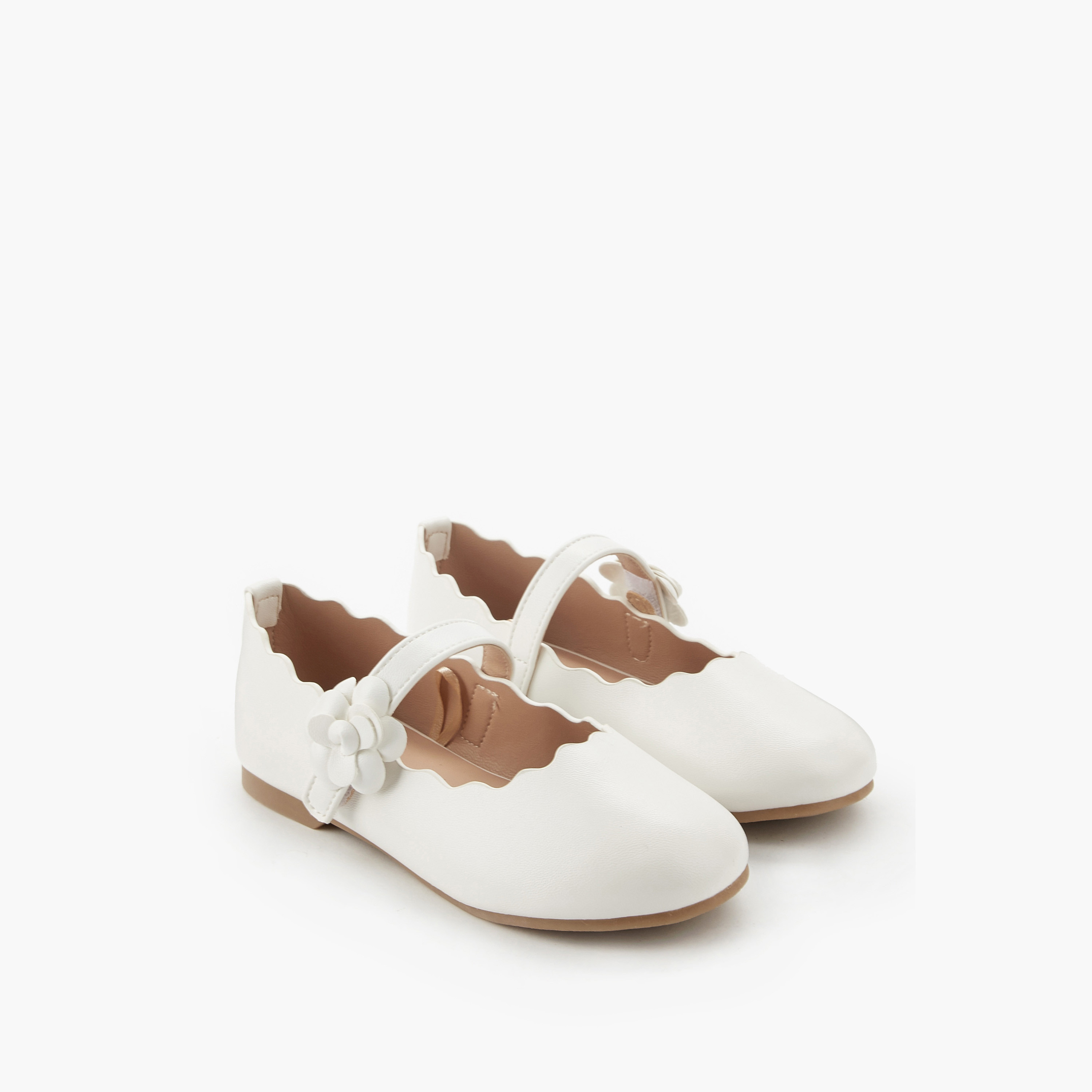 حذاء باليرينا بحافة صدفية للبنات من جونيورز-girls-shoes-maryjanes-image-1