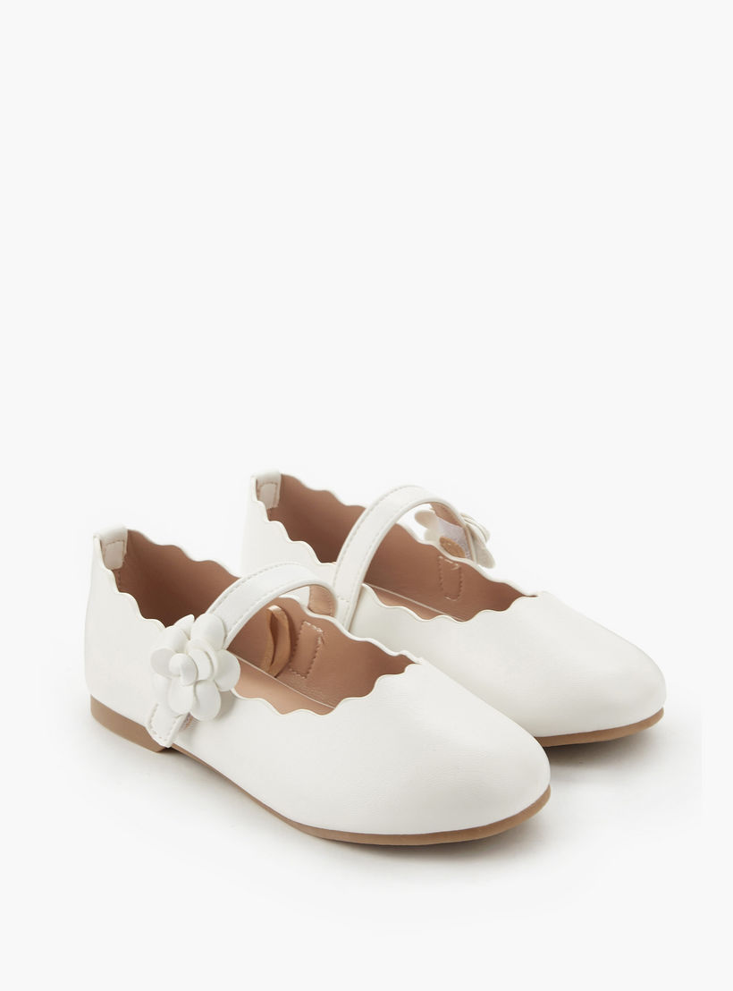 حذاء باليرينا بحافة صدفية للبنات من جونيورز-girls-shoes-maryjanes-image-1