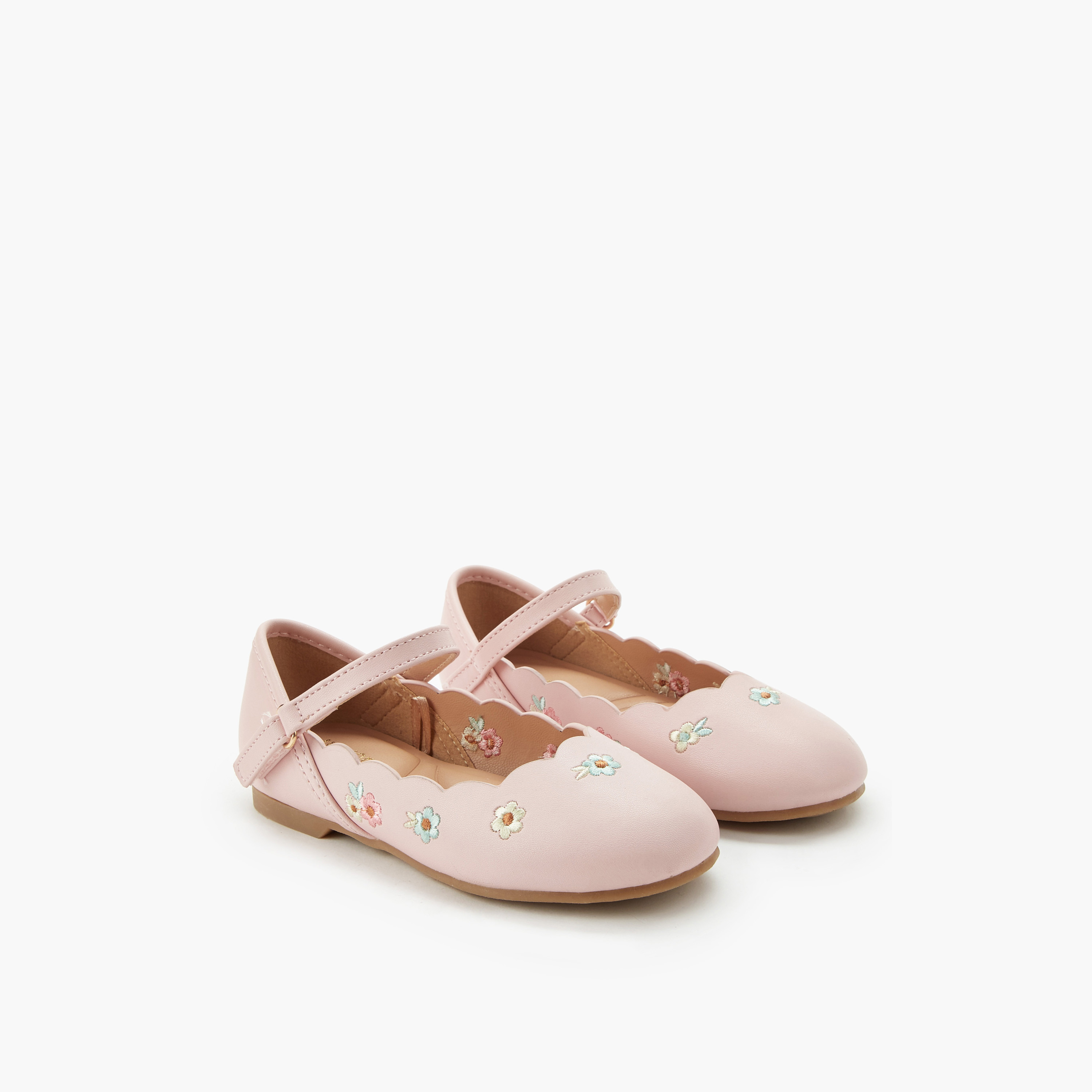 Juniors Girls Hook and Loop Ballerina Shoes-girls-shoes-ballerinas-image-1