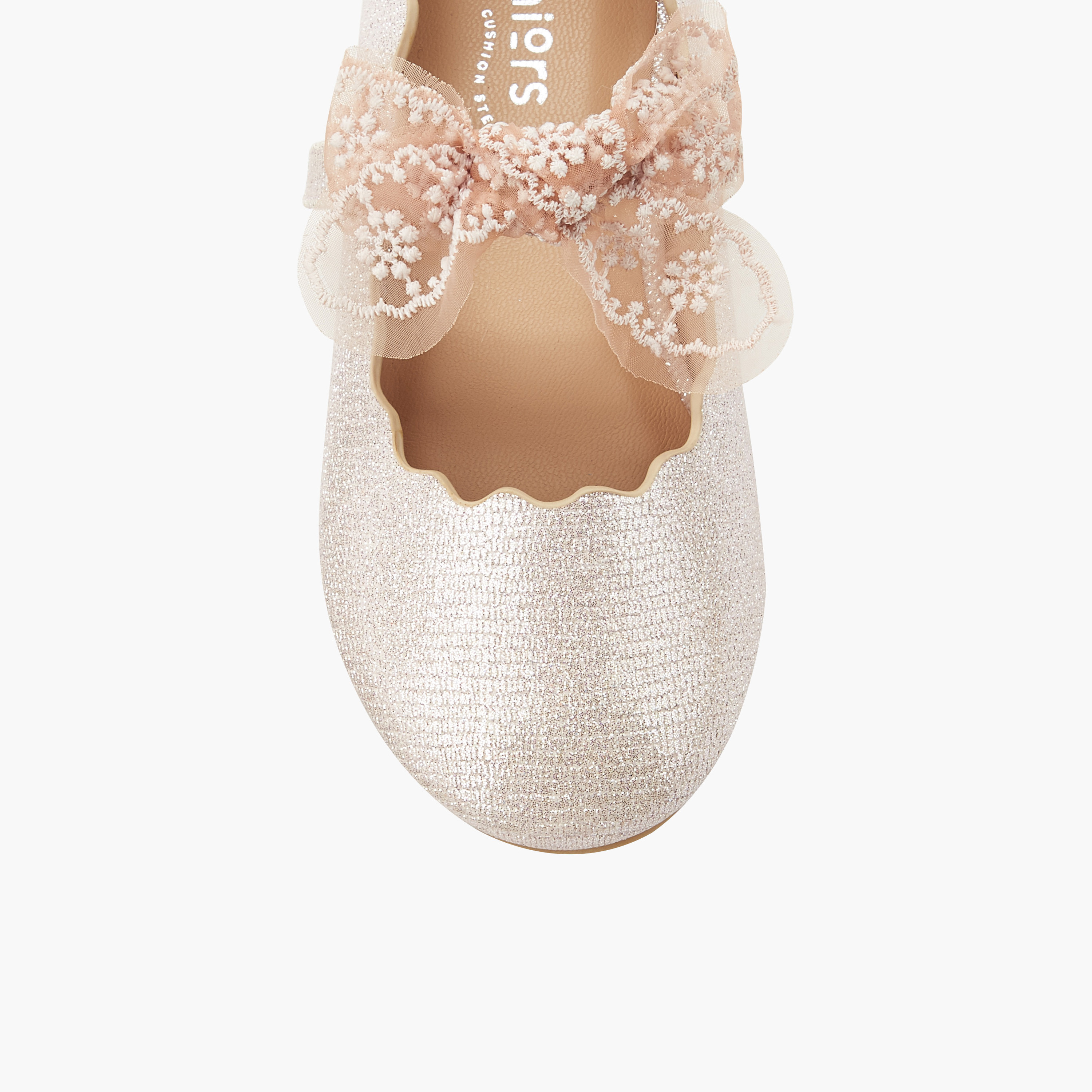 حذاء باليرينا بفيونكة دانتيل للبنات من جونيورز-girls-shoes-ballerinas-image-5