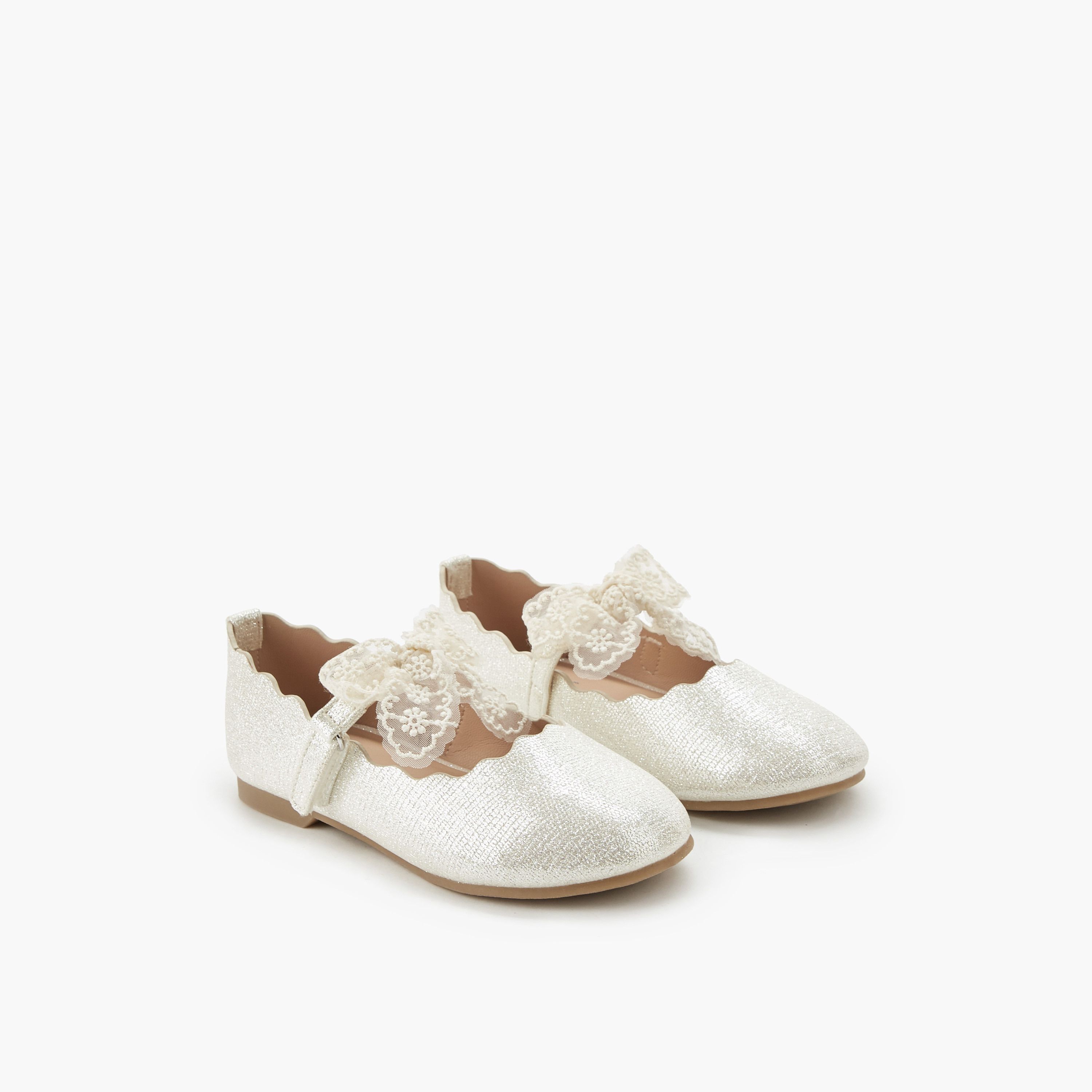 حذاء باليرينا بفيونكة دانتيل للبنات من جونيورز-girls-shoes-ballerinas-image-1