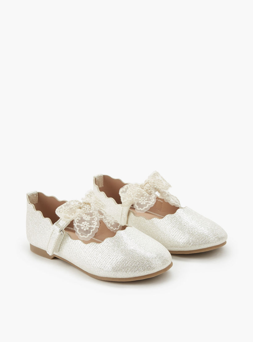 حذاء باليرينا بفيونكة دانتيل للبنات من جونيورز-girls-shoes-ballerinas-image-1