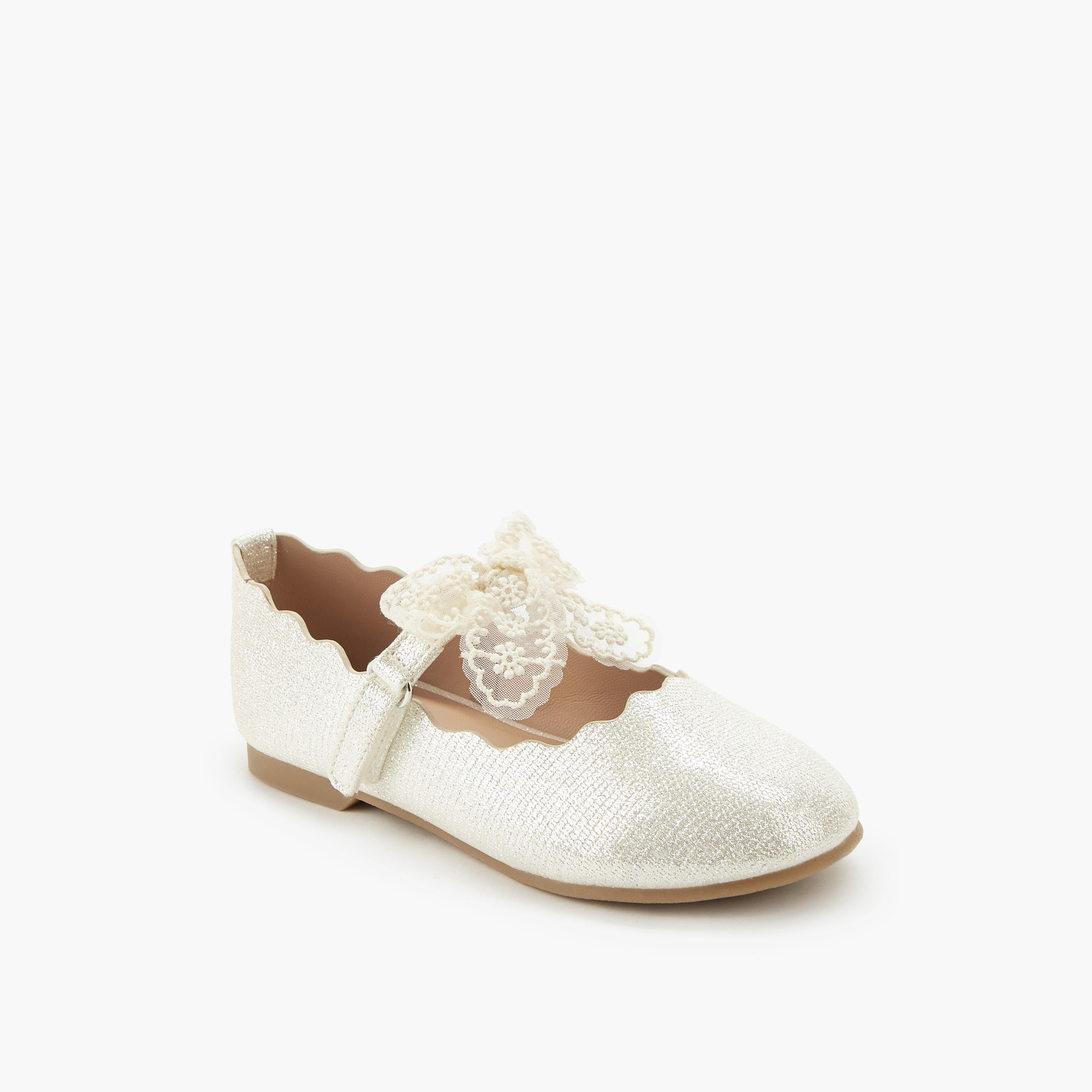 حذاء باليرينا بفيونكة دانتيل للبنات من جونيورز-girls-shoes-ballerinas-image-2