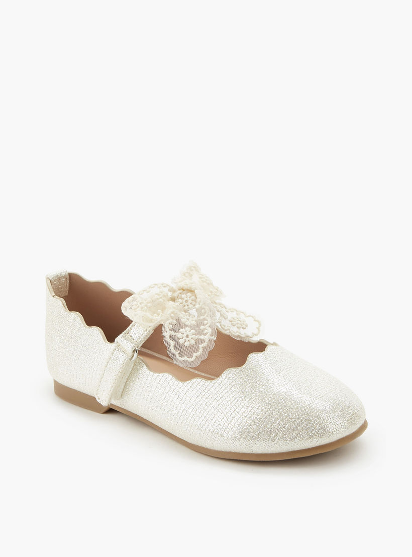 حذاء باليرينا بفيونكة دانتيل للبنات من جونيورز-girls-shoes-ballerinas-image-2