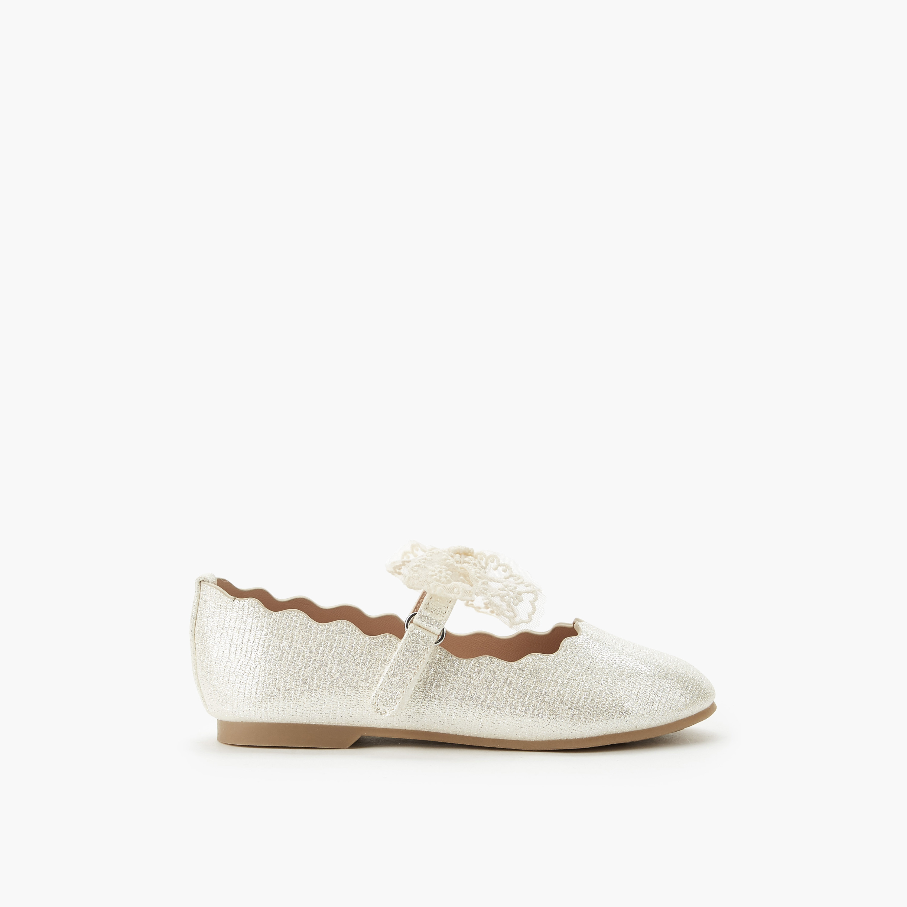 حذاء باليرينا بفيونكة دانتيل للبنات من جونيورز-girls-shoes-ballerinas-image-3