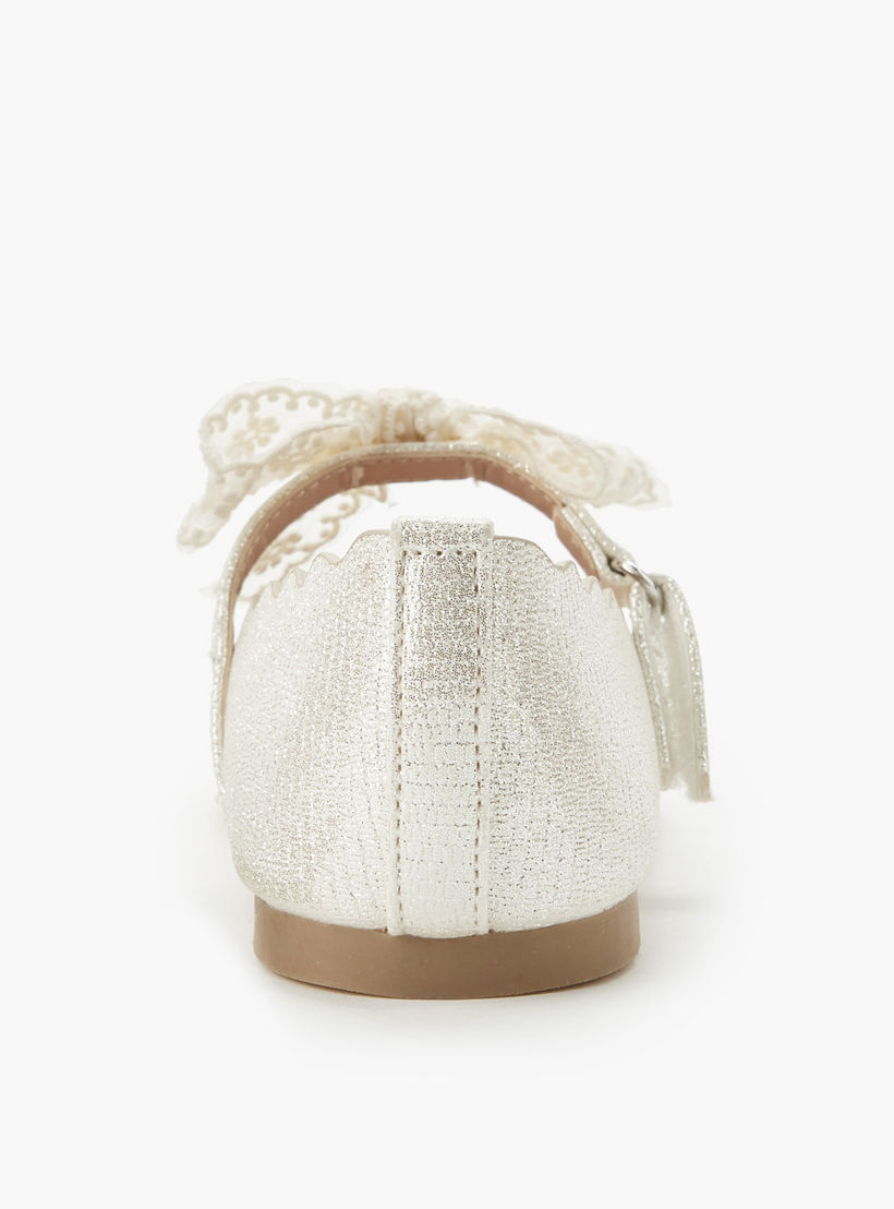 حذاء باليرينا بفيونكة دانتيل للبنات من جونيورز-girls-shoes-ballerinas-image-4