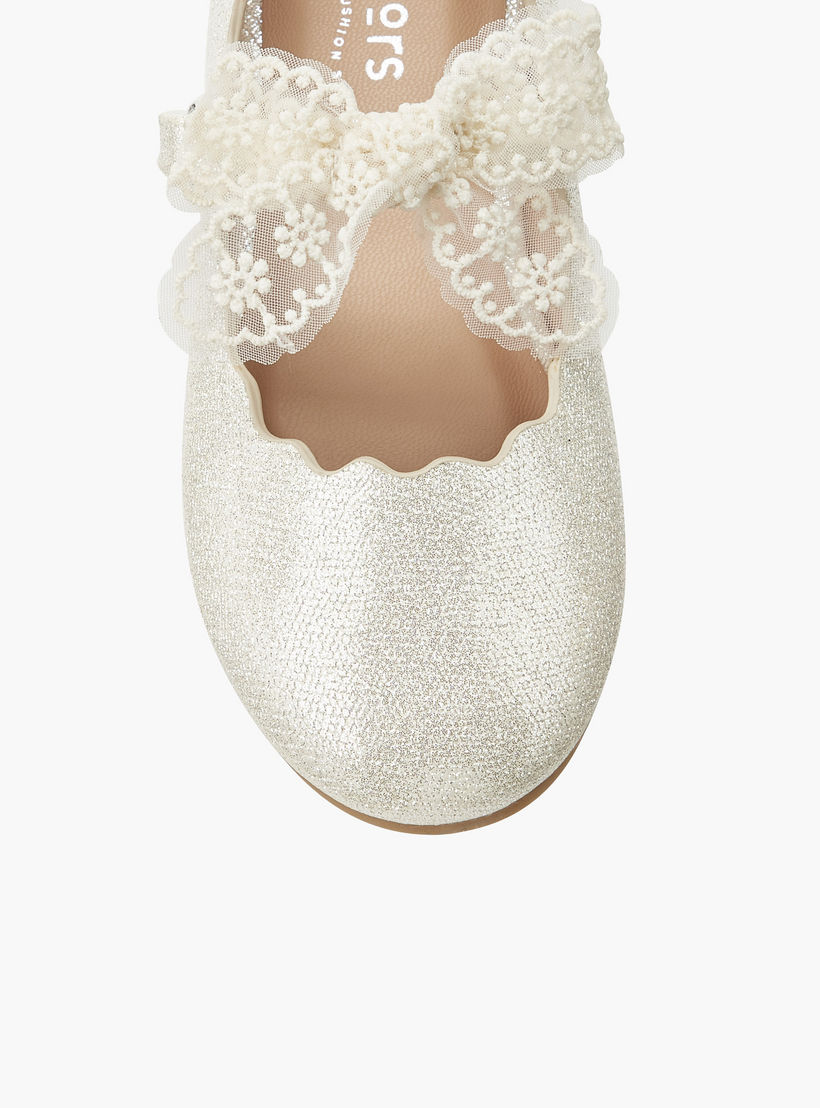 حذاء باليرينا بفيونكة دانتيل للبنات من جونيورز-girls-shoes-ballerinas-image-5