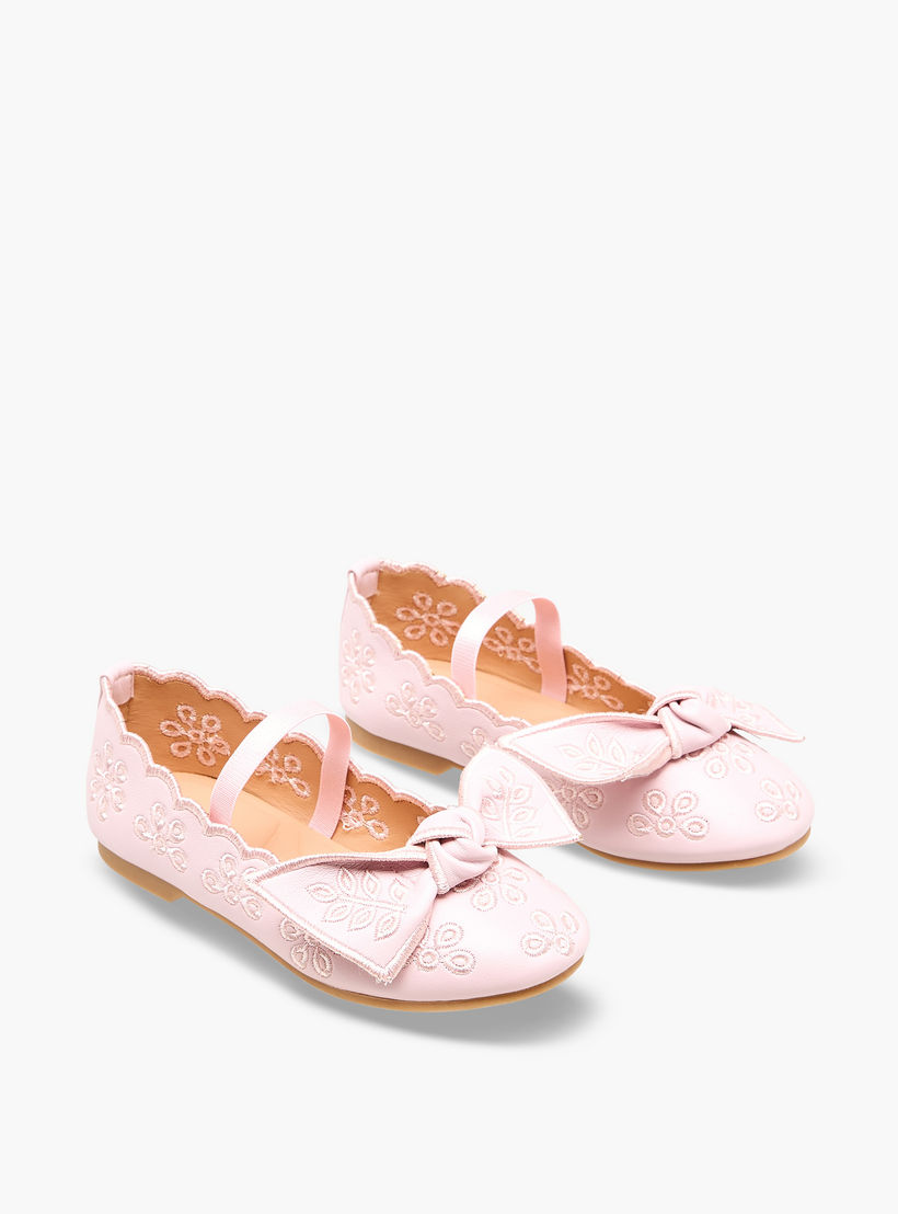حذاء باليرينا مطرز بفيونكة للبنات من جونيورز-girls-shoes-ballerinas-image-1