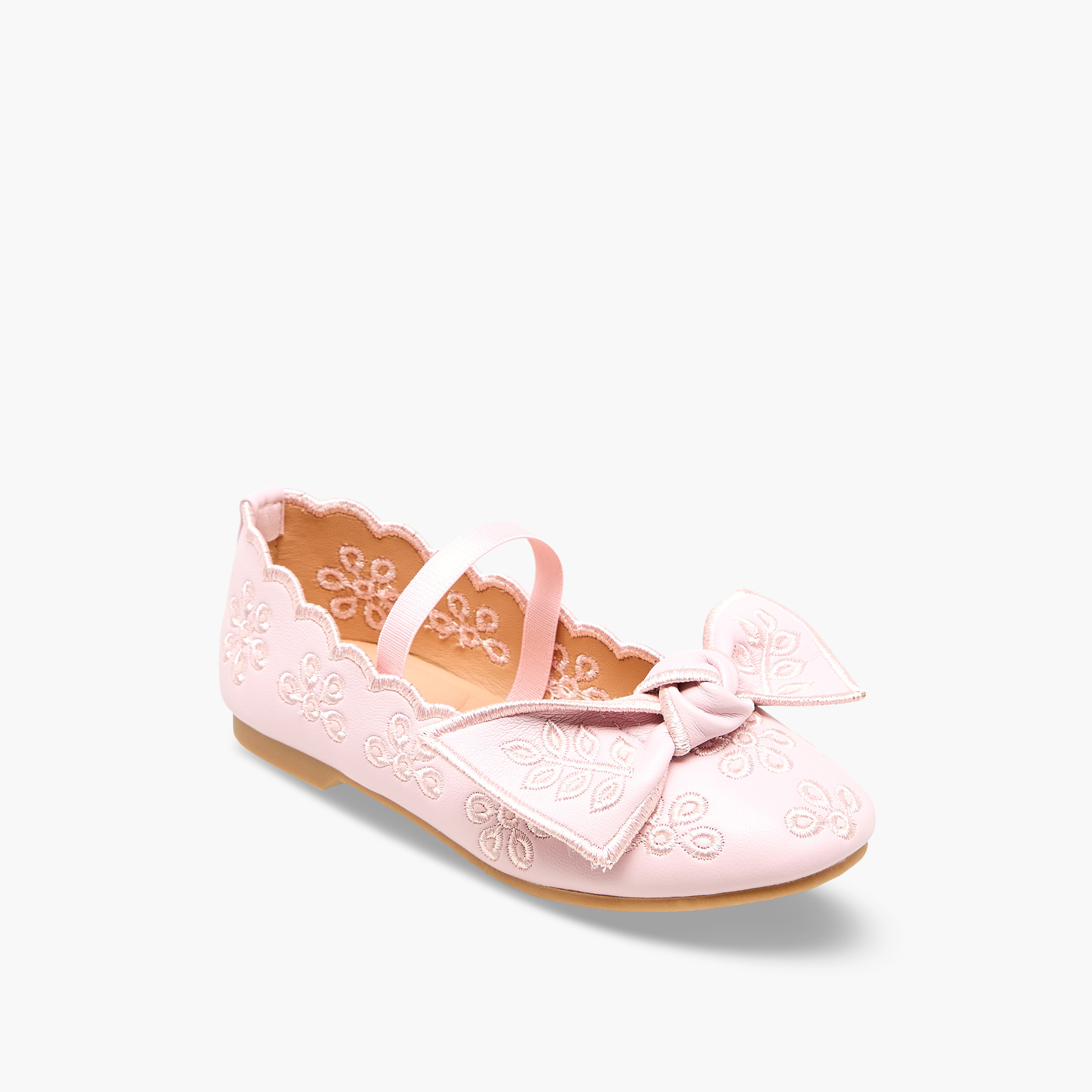 حذاء باليرينا مطرز بفيونكة للبنات من جونيورز-girls-shoes-ballerinas-image-2