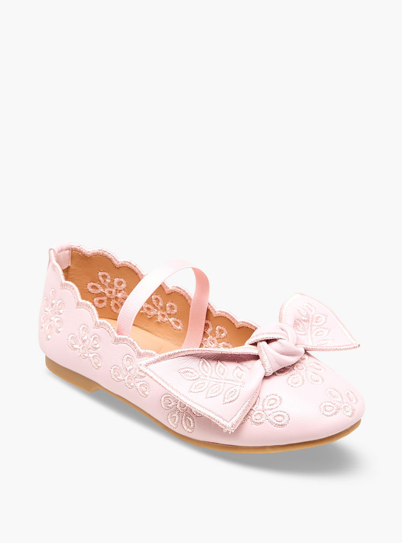 حذاء باليرينا مطرز بفيونكة للبنات من جونيورز-girls-shoes-ballerinas-image-2