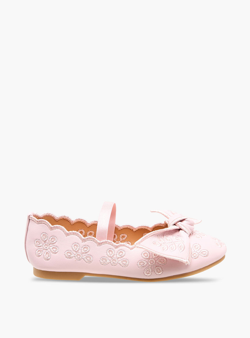 حذاء باليرينا مطرز بفيونكة للبنات من جونيورز-girls-shoes-ballerinas-image-3