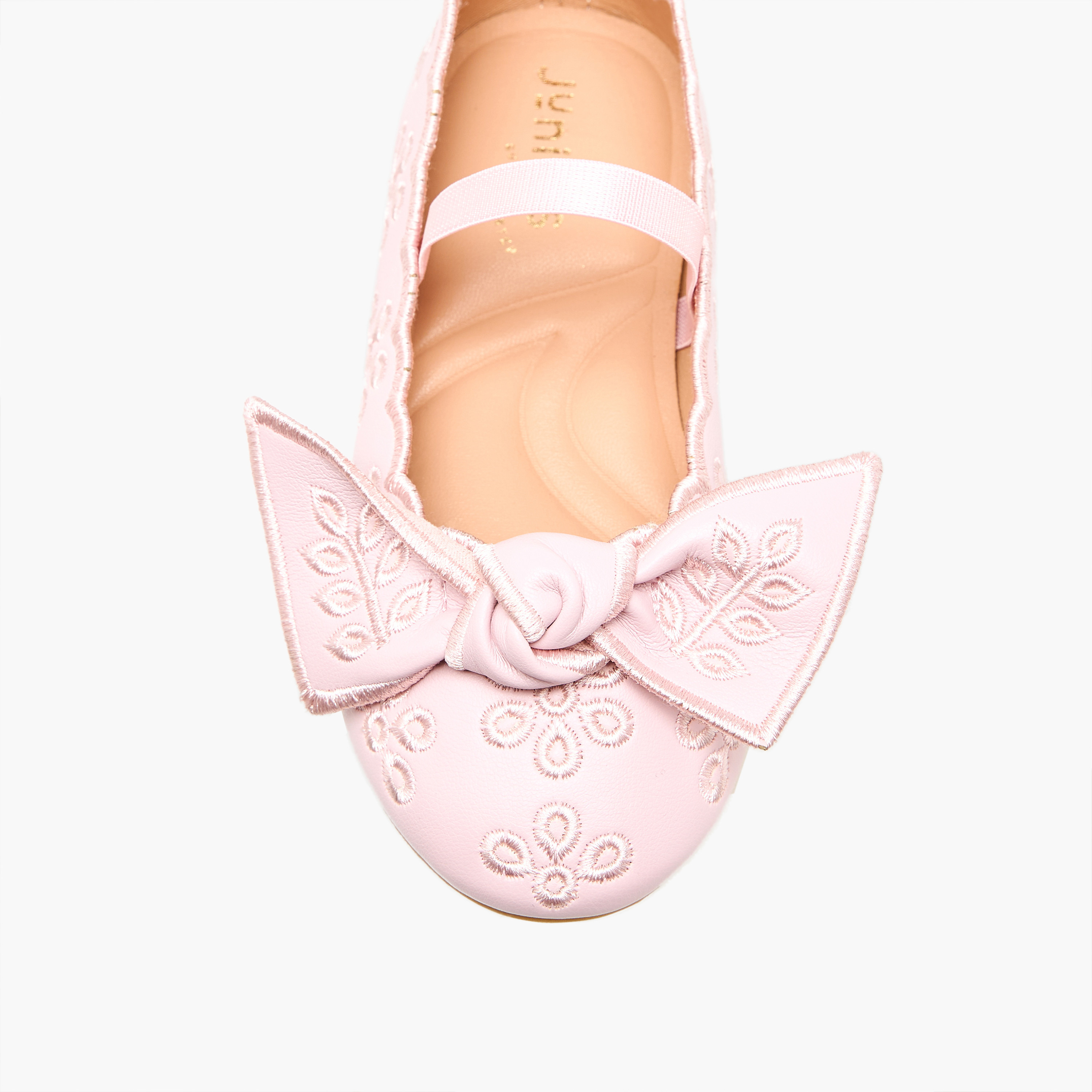 حذاء باليرينا مطرز بفيونكة للبنات من جونيورز-girls-shoes-ballerinas-image-4