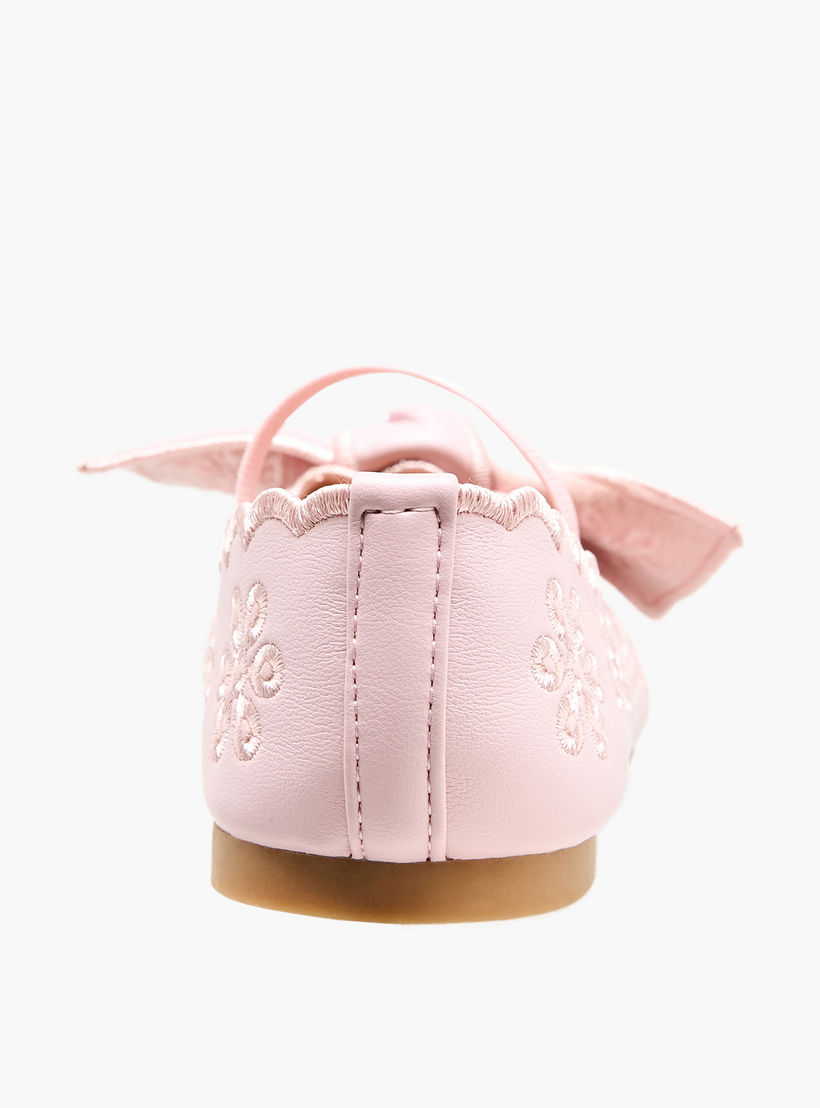 حذاء باليرينا مطرز بفيونكة للبنات من جونيورز-girls-shoes-ballerinas-image-5