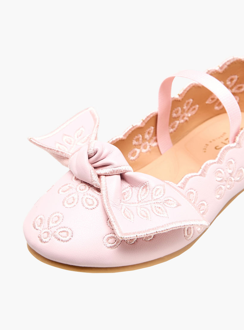 حذاء باليرينا مطرز بفيونكة للبنات من جونيورز-girls-shoes-ballerinas-image-6