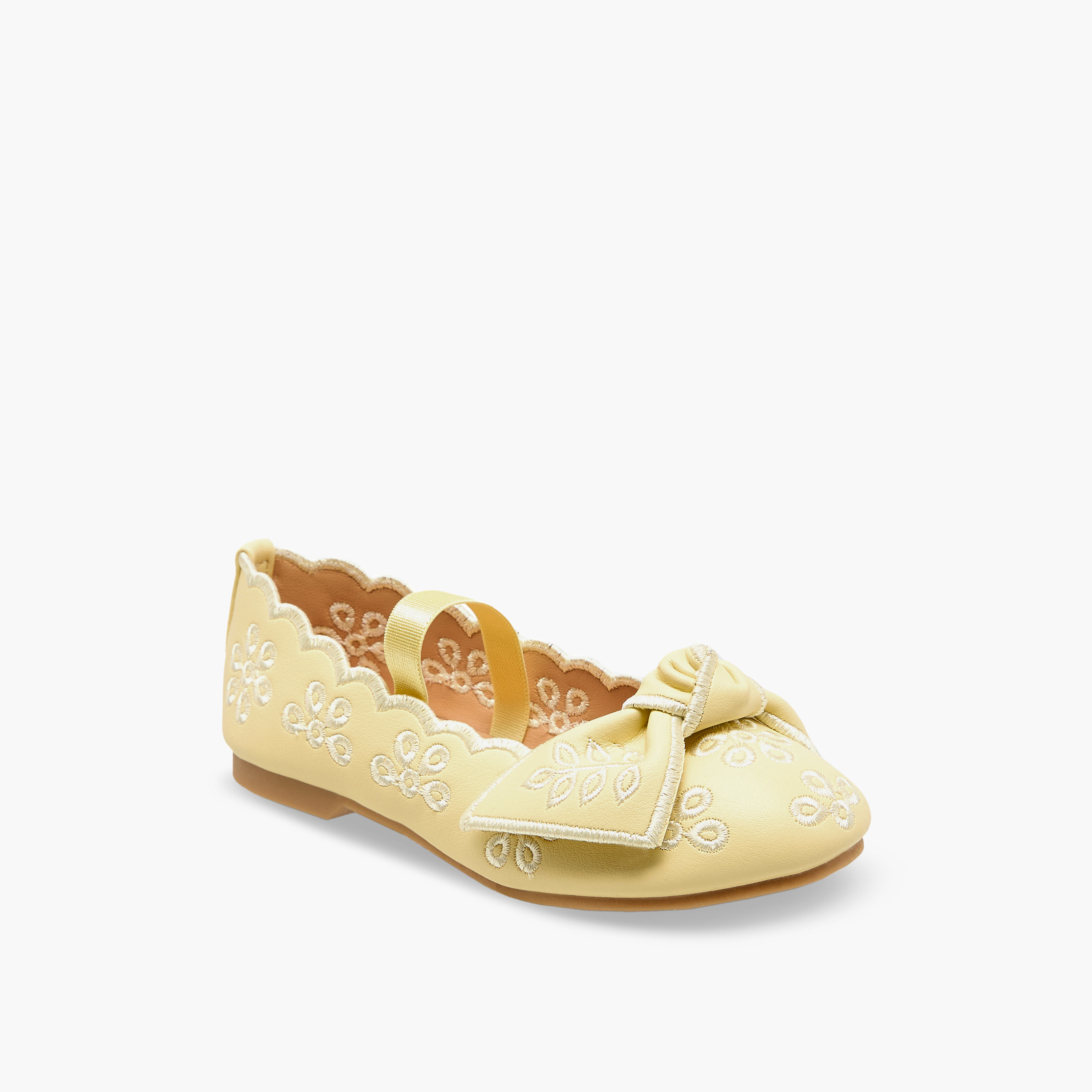 حذاء باليرينا مطرز بفيونكة للبنات من جونيورز-girls-shoes-ballerinas-image-2