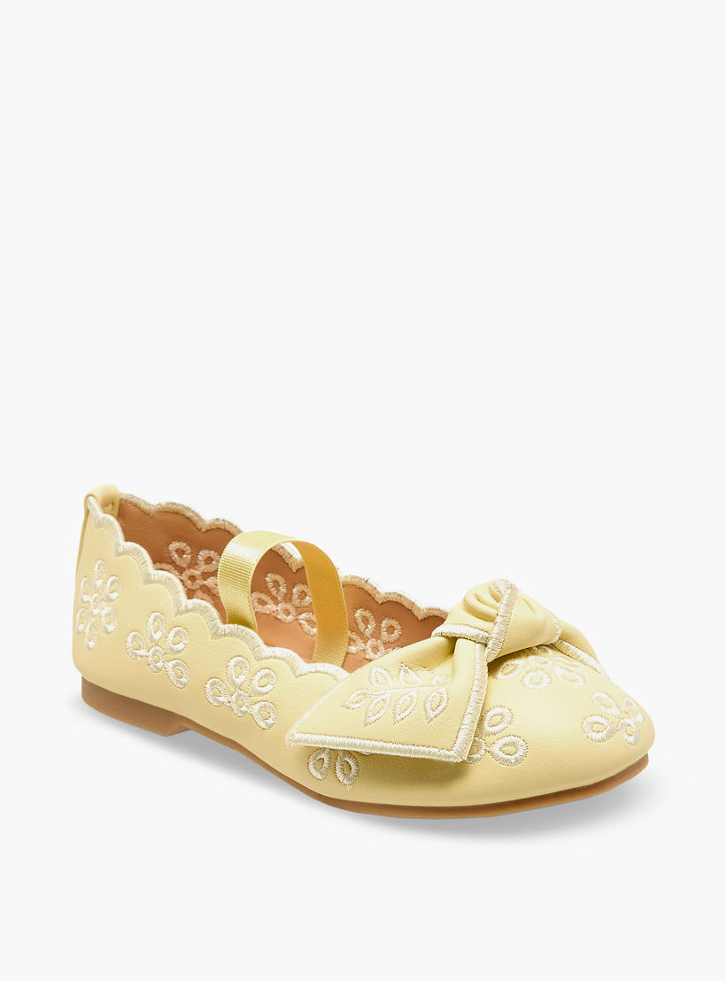 حذاء باليرينا مطرز بفيونكة للبنات من جونيورز-girls-shoes-ballerinas-image-2