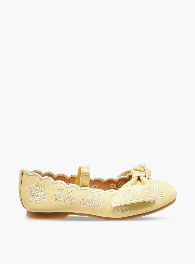حذاء باليرينا مطرز بفيونكة للبنات من جونيورز-girls-shoes-ballerinas-image-3