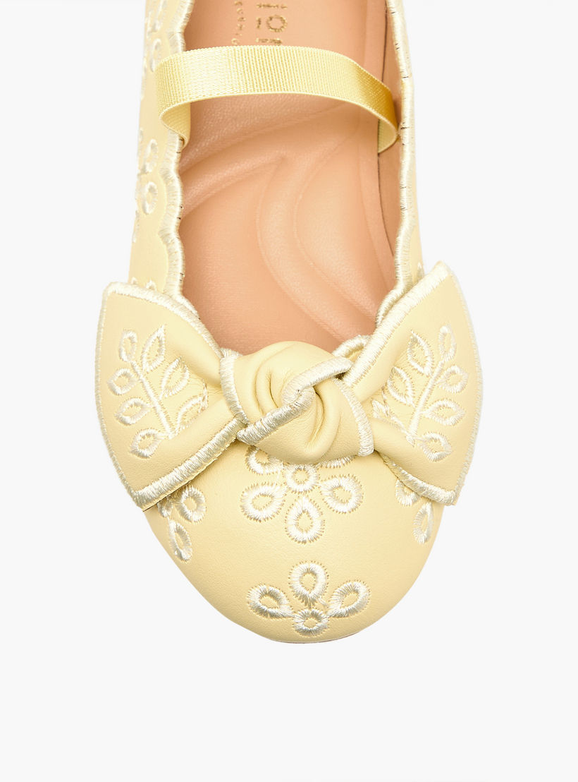 حذاء باليرينا مطرز بفيونكة للبنات من جونيورز-girls-shoes-ballerinas-image-4