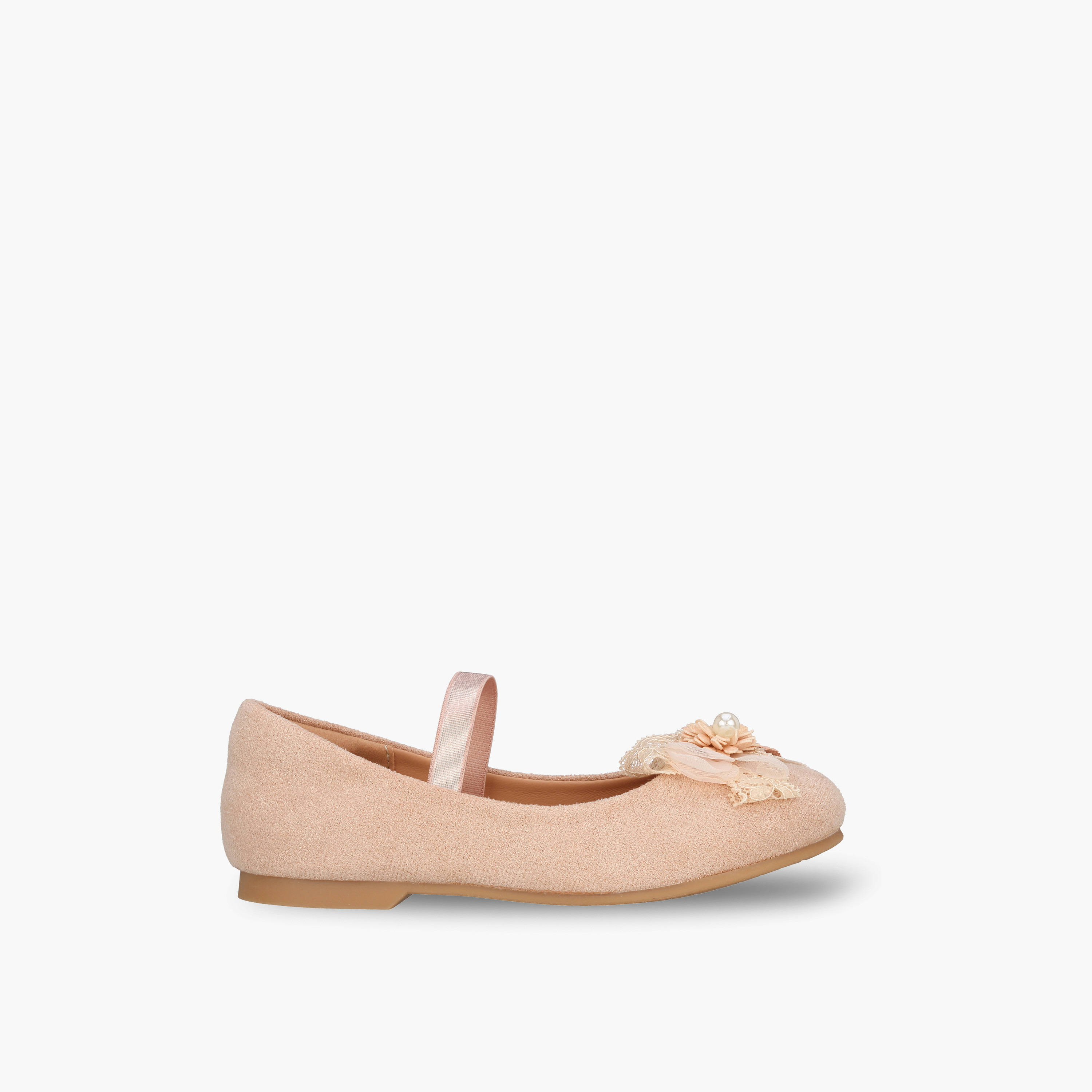 Juniors Girls Floral Applique Ballerina Shoes-girls-shoes-ballerinas-image-3