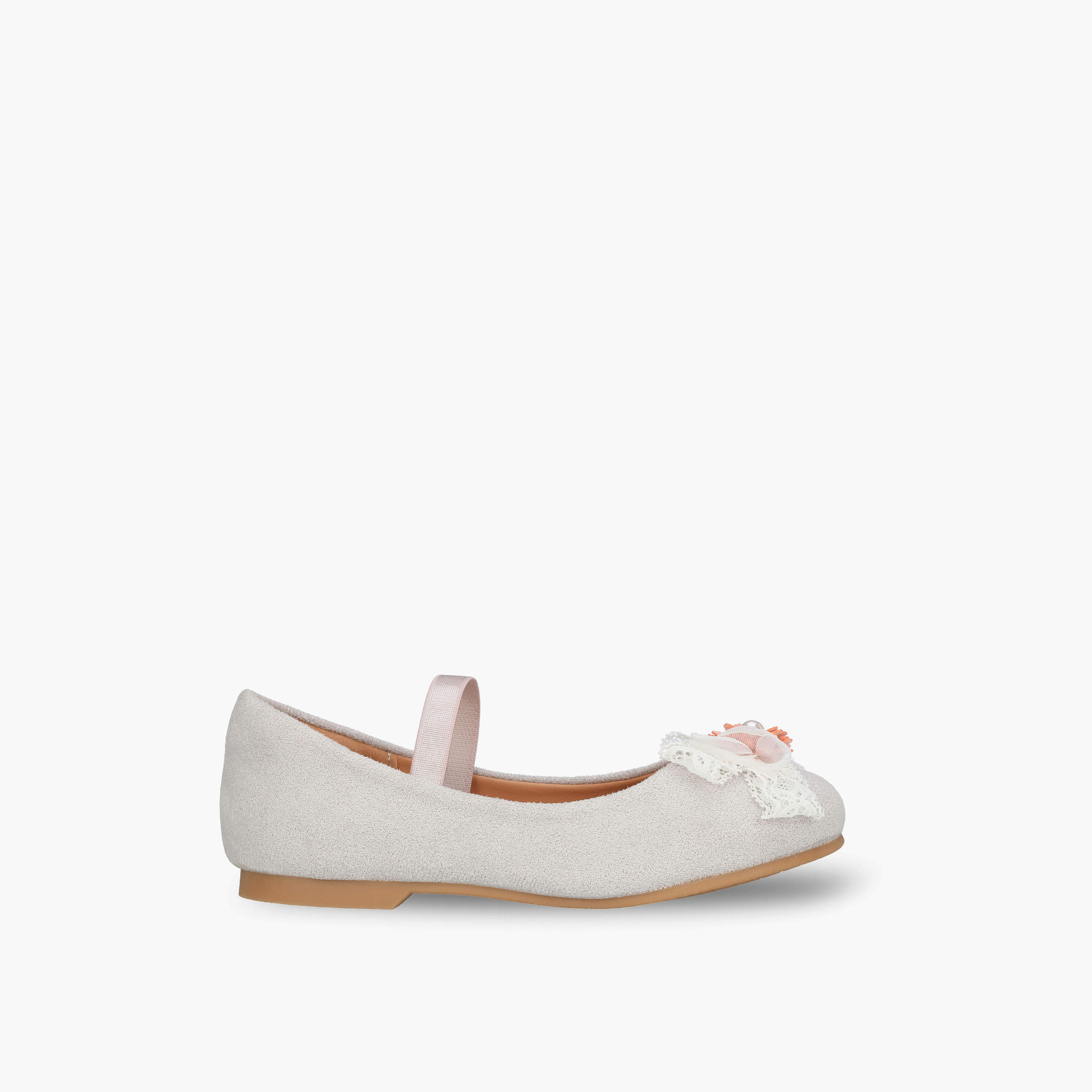 Juniors Girls Floral Applique Ballerina Shoes-girls-shoes-ballerinas-image-3