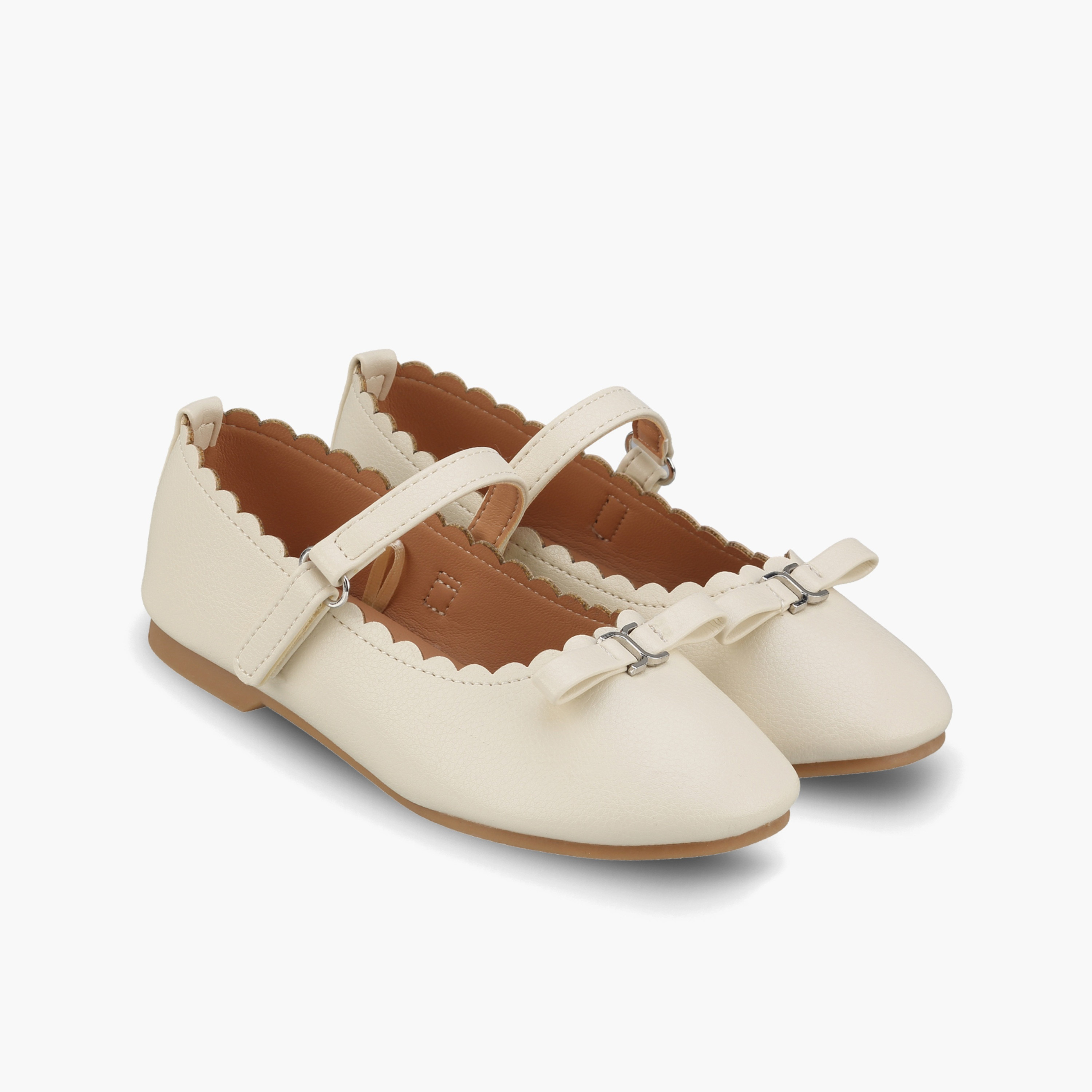 Juniors Girls Scalloped Bow Accent Mary Jane Shoes-girls-shoes-ballerinas-image-1