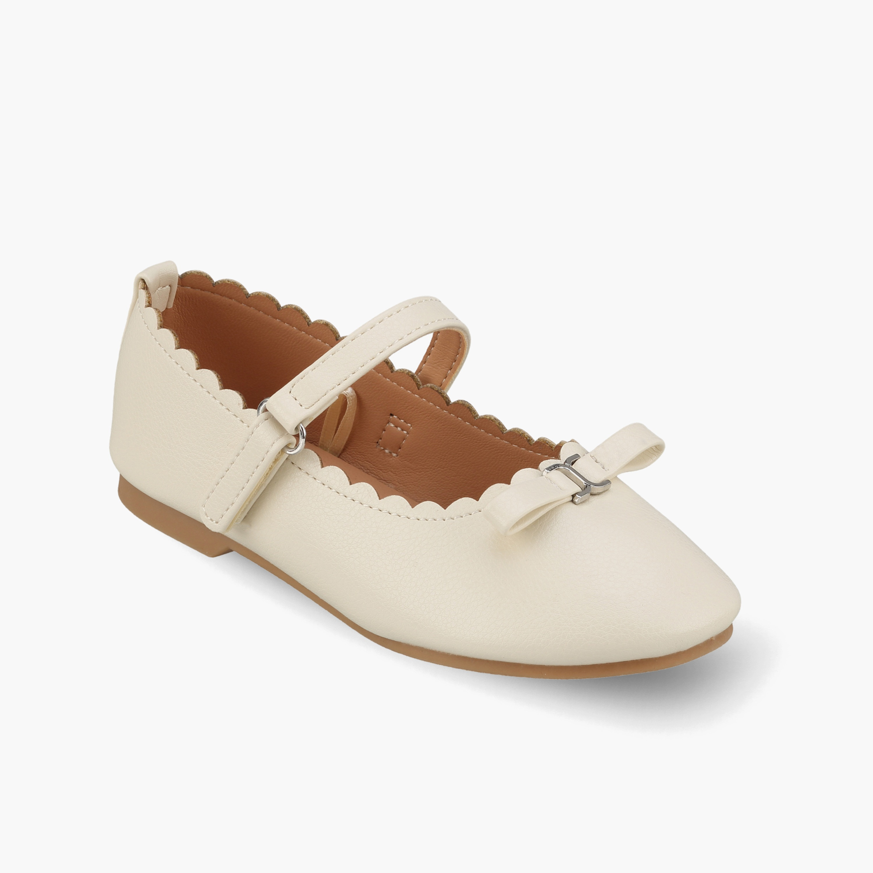 Juniors Girls Scalloped Bow Accent Mary Jane Shoes-girls-shoes-ballerinas-image-2