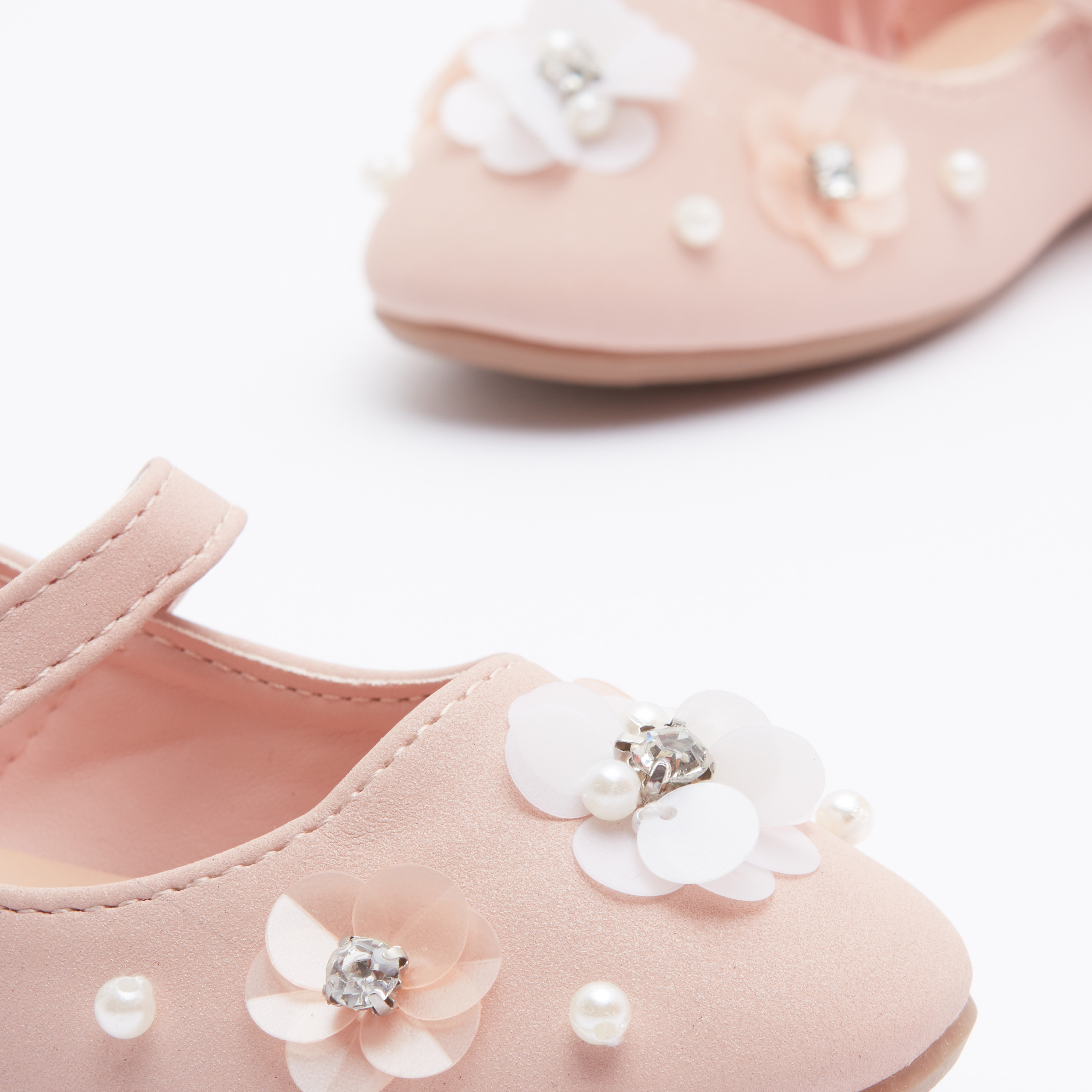 Embellished Mary Jane Shoes with Hook and Loop Closure-girls-shoes-loafers-image-4