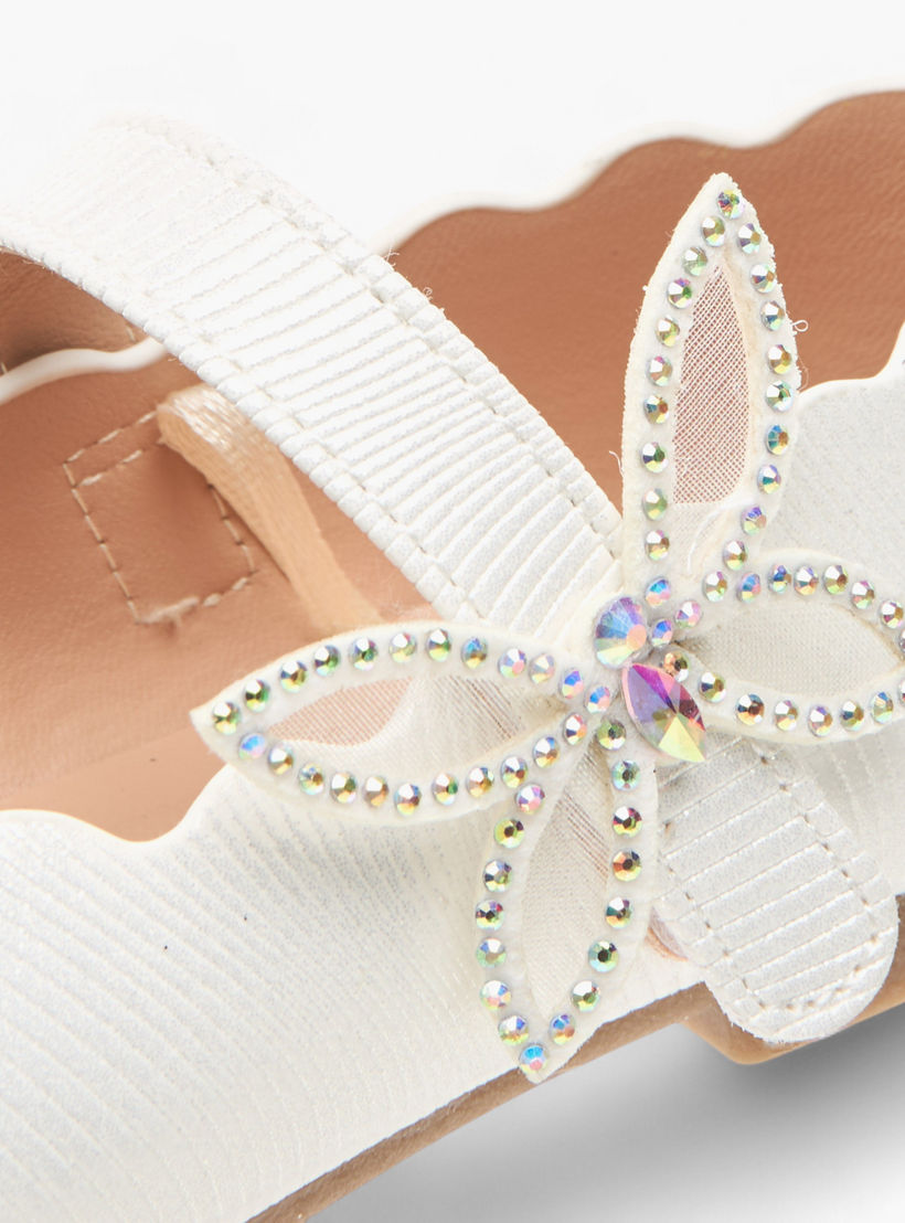 حذاء باليرينا بارز الملمس بزينة فراشة مع شريط إغلاق من جونيورز-girls-shoes-maryjanes-image-5