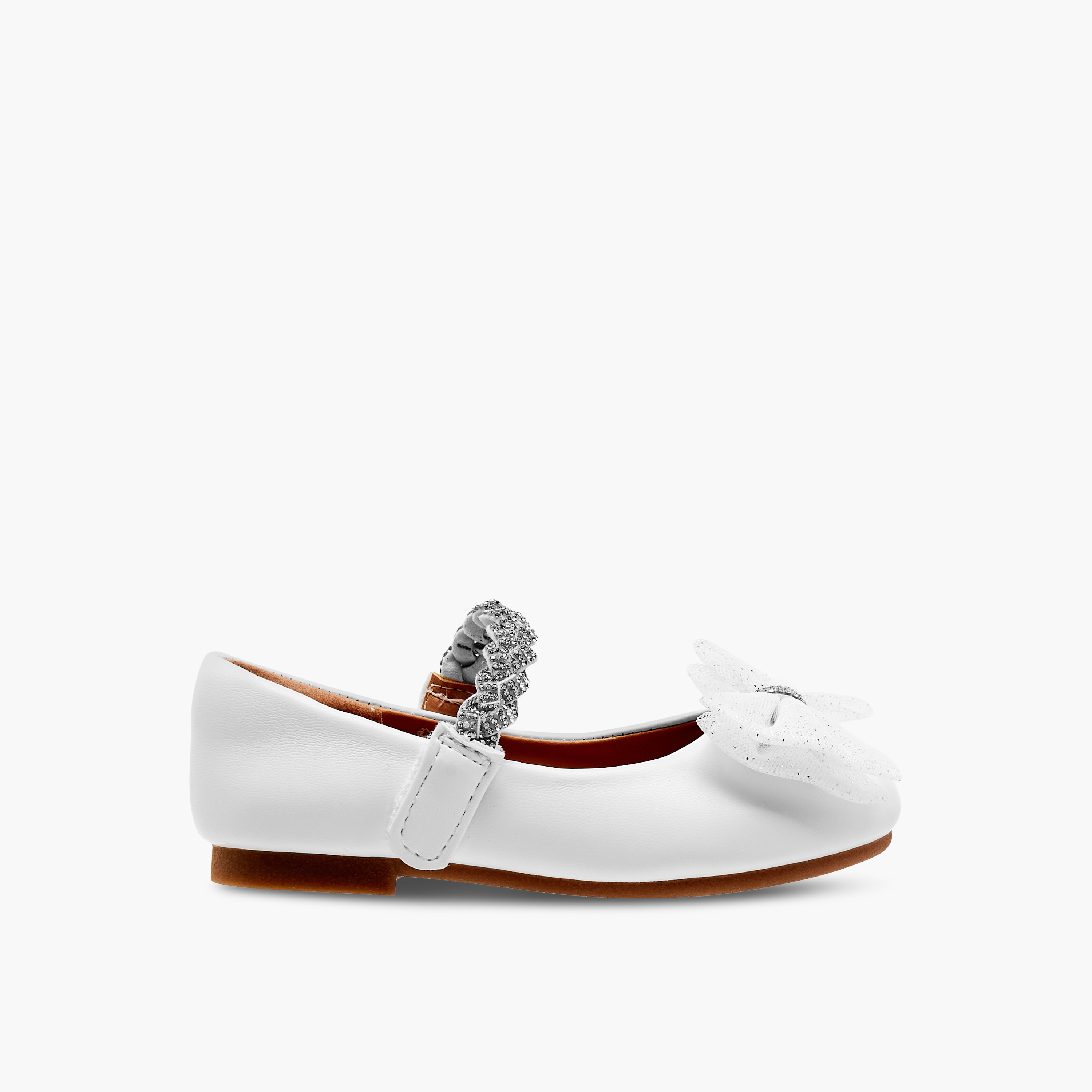 حذاء باليرينا مزين بفيونكة وشريط إغلاق لاصق من جونيورز-girls-shoes-ballerinas-image-3