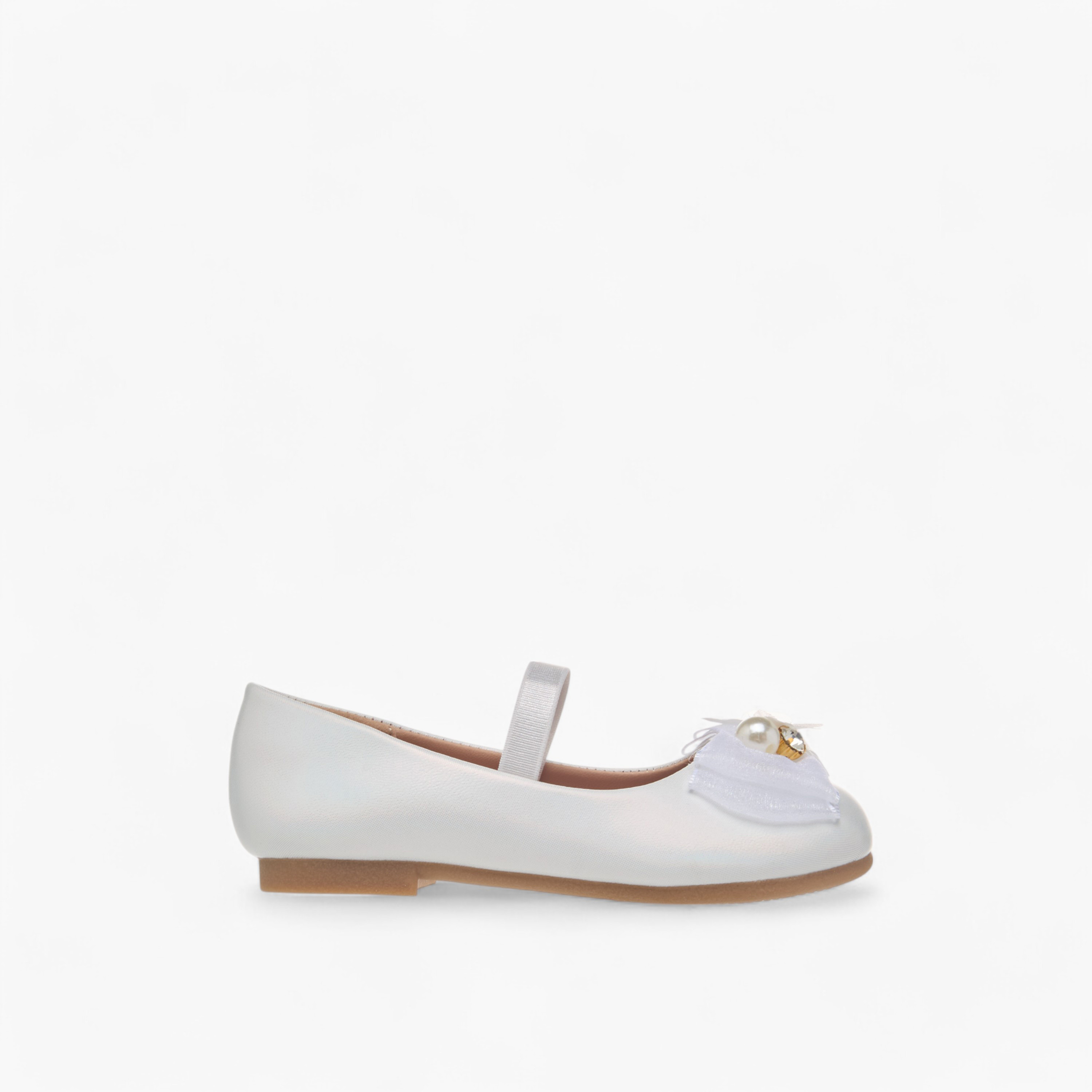 Juniors Floral Accent Slip-On Ballerina Shoes with Elastic Strap-girls-shoes-ballerinas-image-9