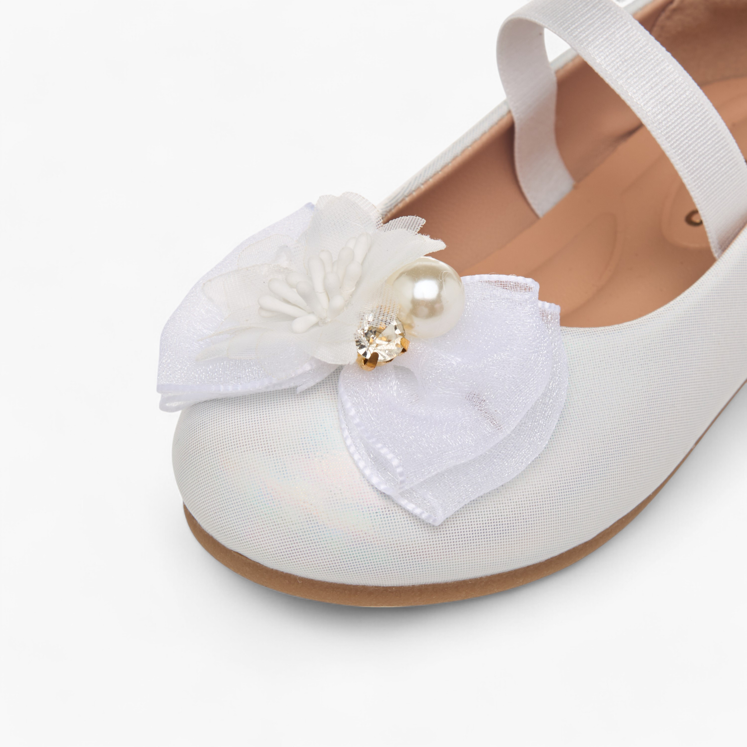 Juniors Floral Accent Slip-On Ballerina Shoes with Elastic Strap-girls-shoes-ballerinas-image-11