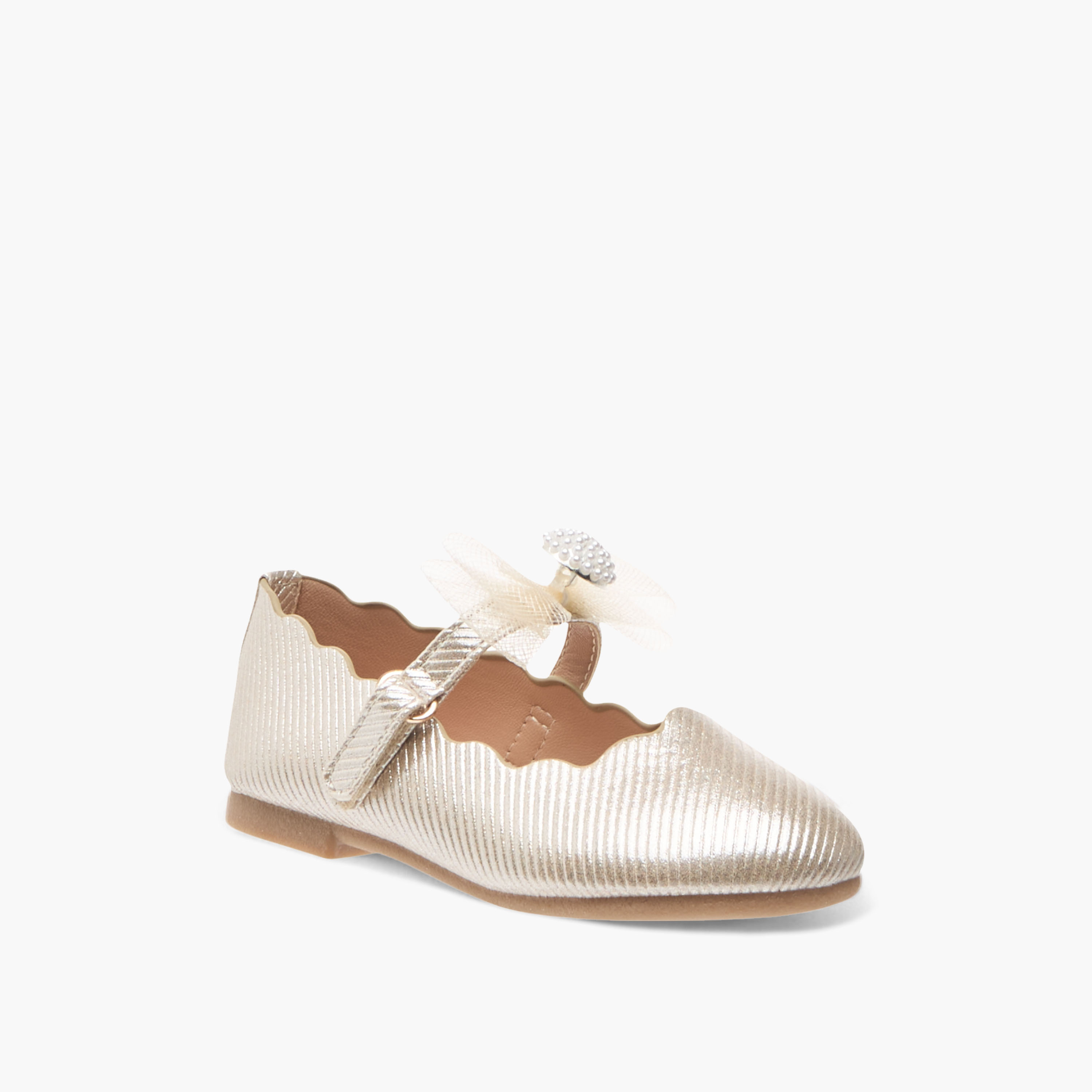 حذاء باليرينا بزينة فيونكة مع شريط إغلاق من جونيورز-girls-shoes-ballerinas-image-2