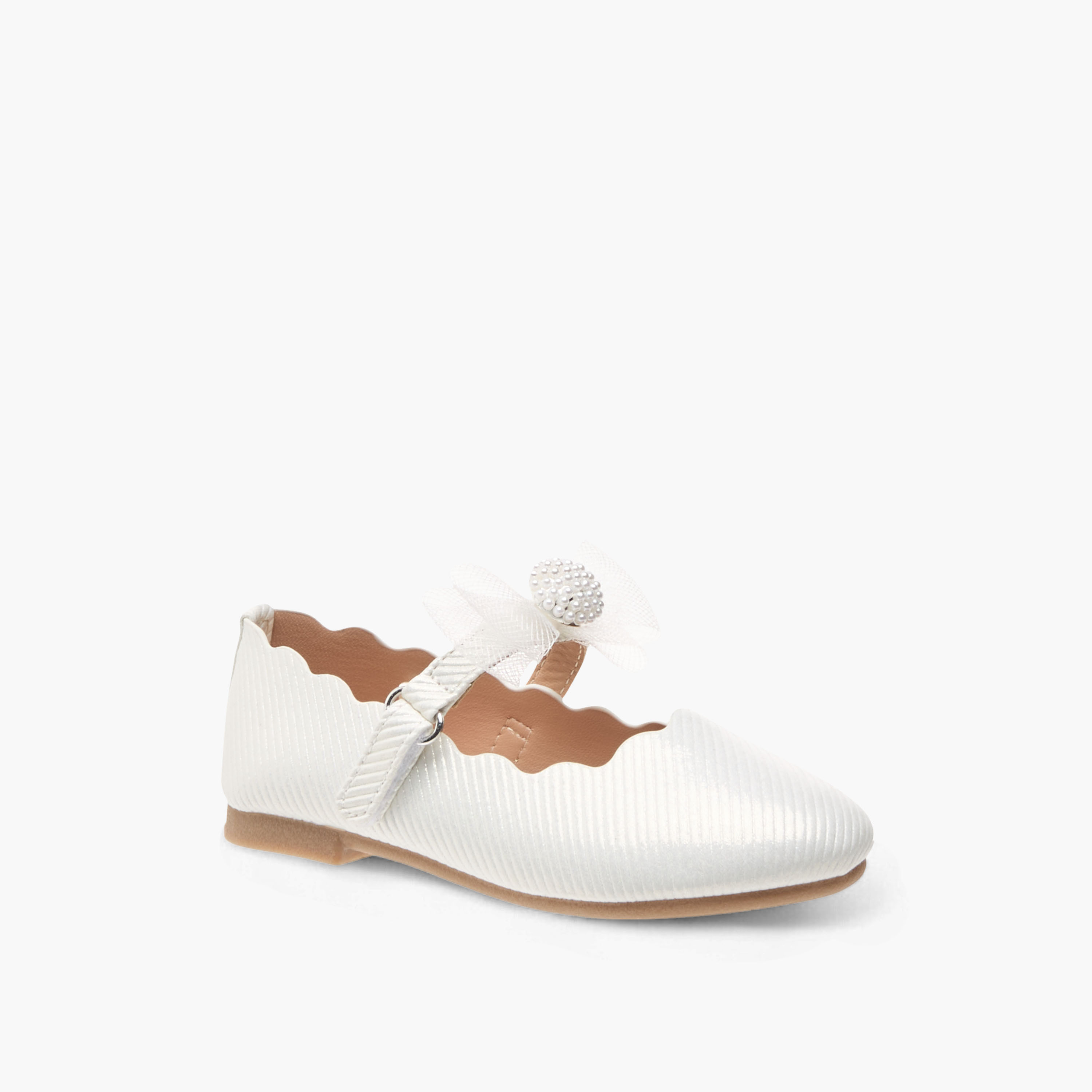 Shop Juniors Bow Embellished Ballerina Shoes with Hook and