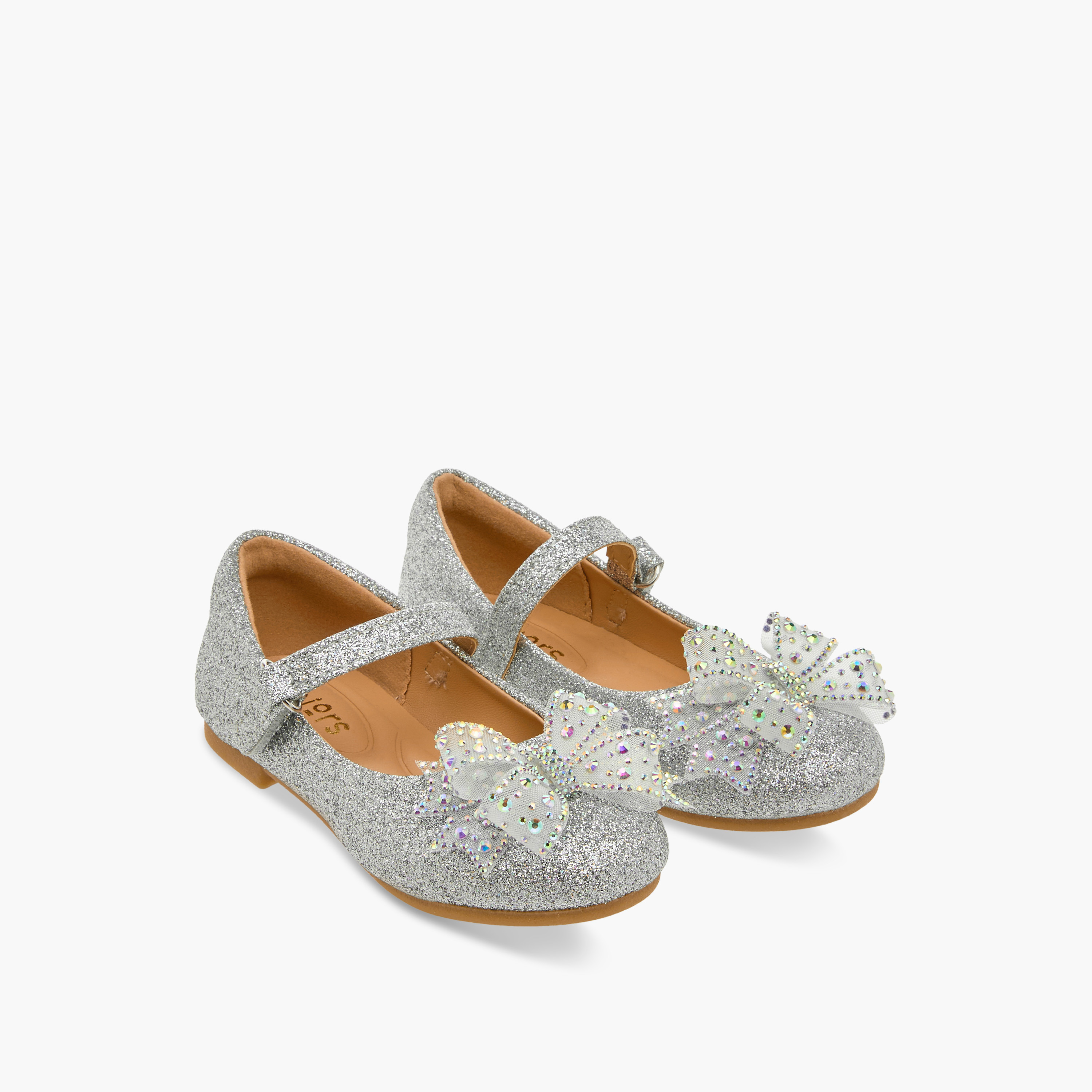 Juniors Bow Embellished Mary Jane Shoes with Hook and Loop Closure-girls-shoes-maryjanes-image-1