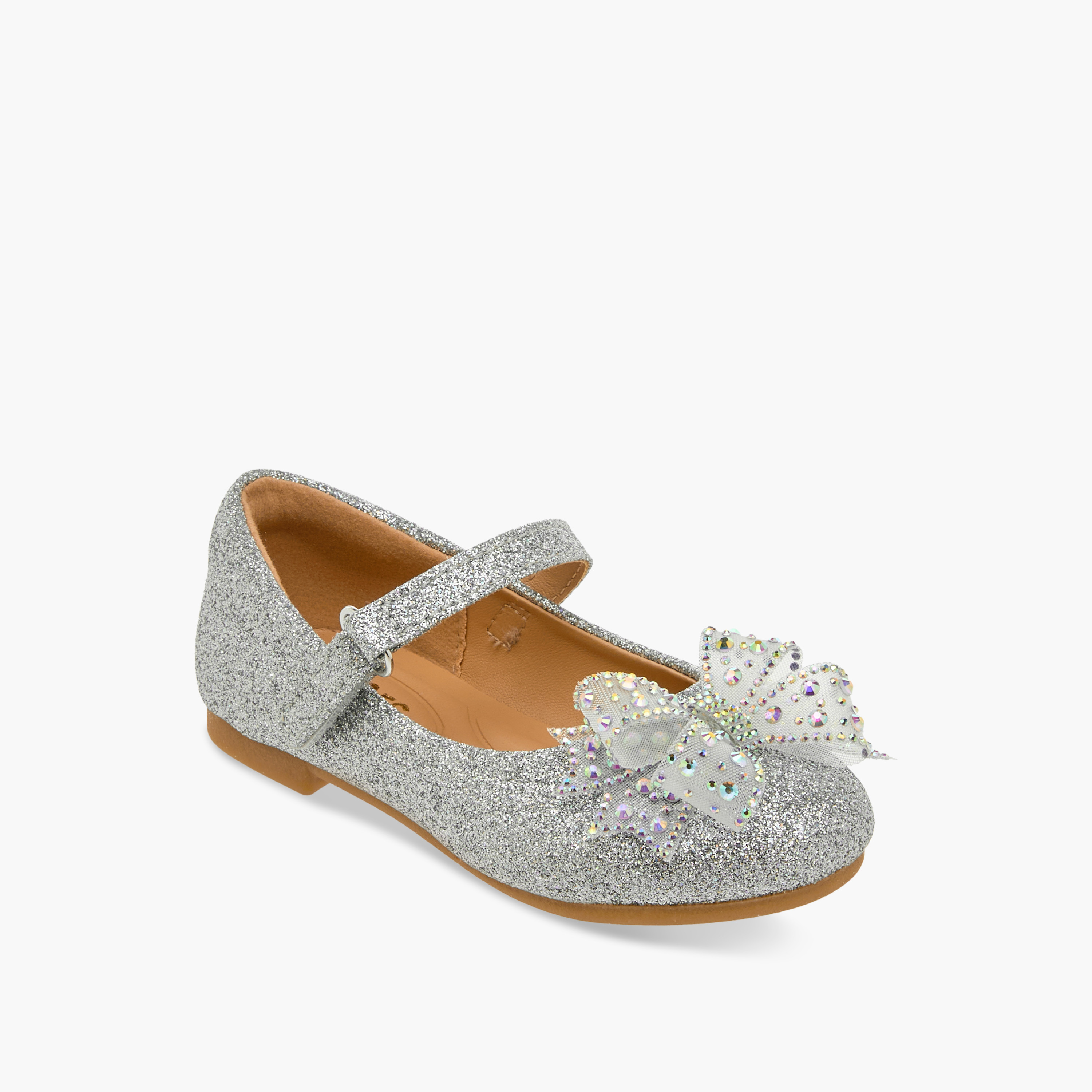 Juniors Bow Embellished Mary Jane Shoes with Hook and Loop Closure-girls-shoes-maryjanes-image-2