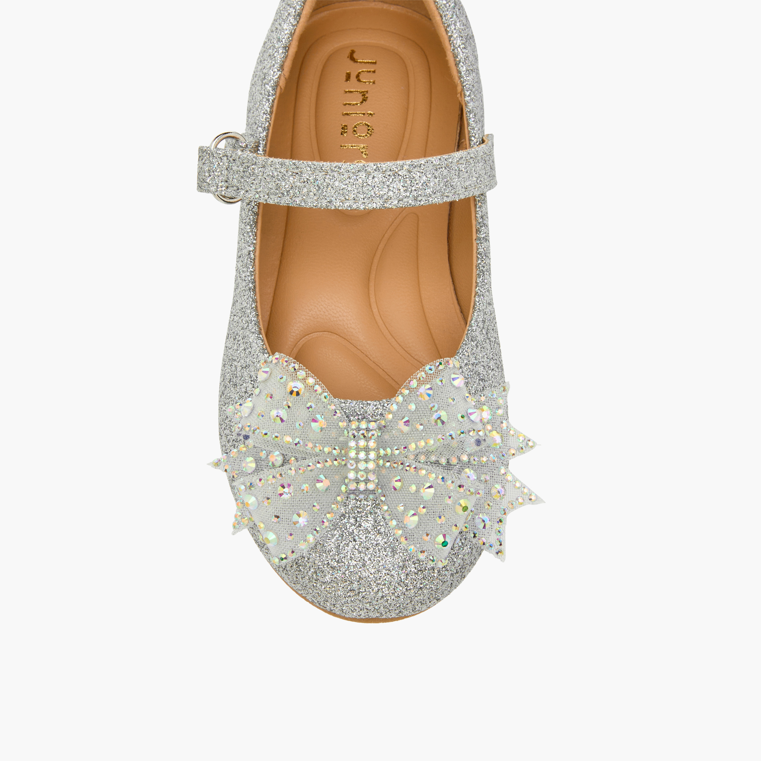 Juniors Bow Embellished Mary Jane Shoes with Hook and Loop Closure-girls-shoes-maryjanes-image-4