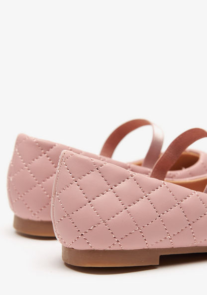 Juniors Quilted Mary Janes Shoes with Elasticated Strap