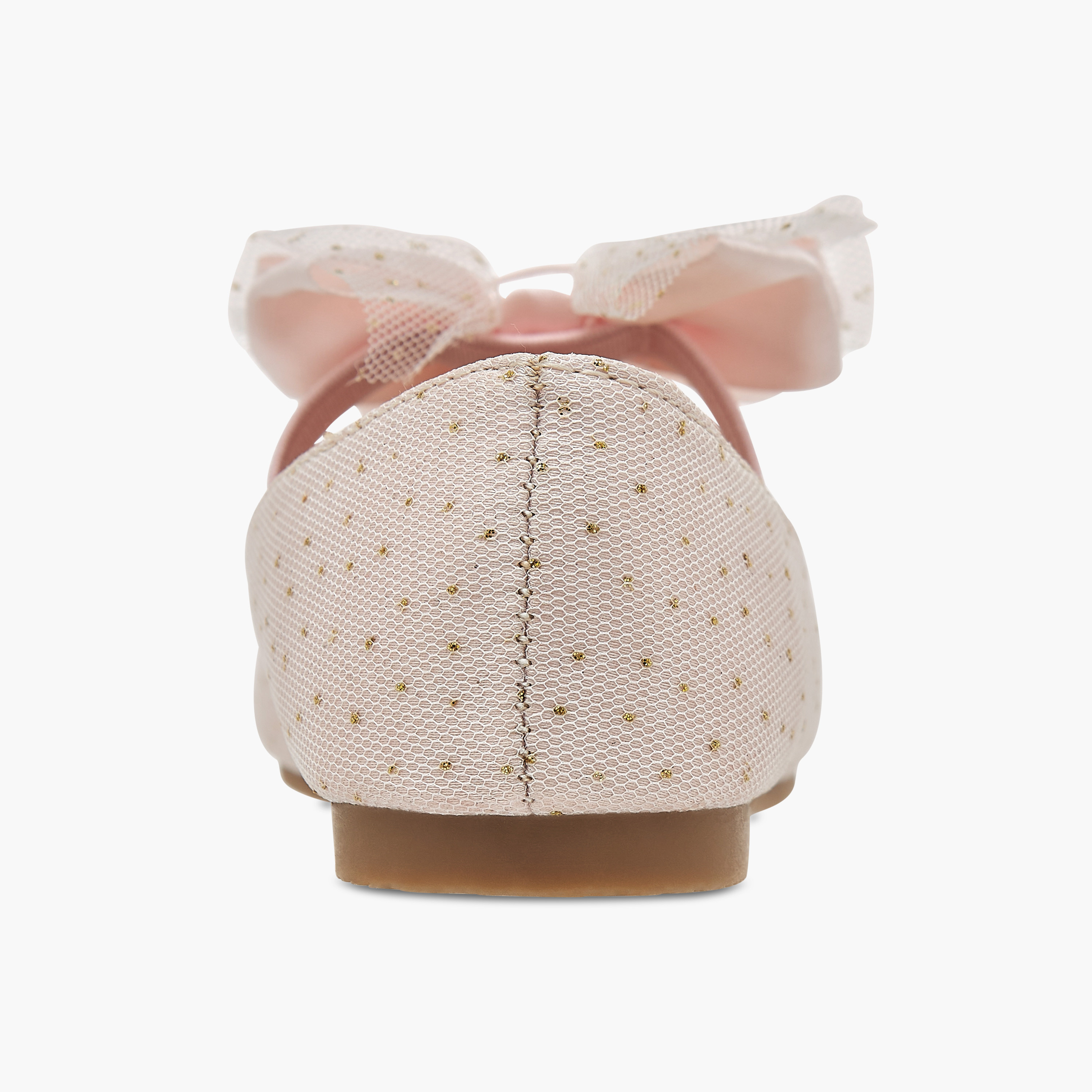 Flora Bella Textured Ballerina Shoes with Elastic Closure-girls-shoes-ballerinas-image-5