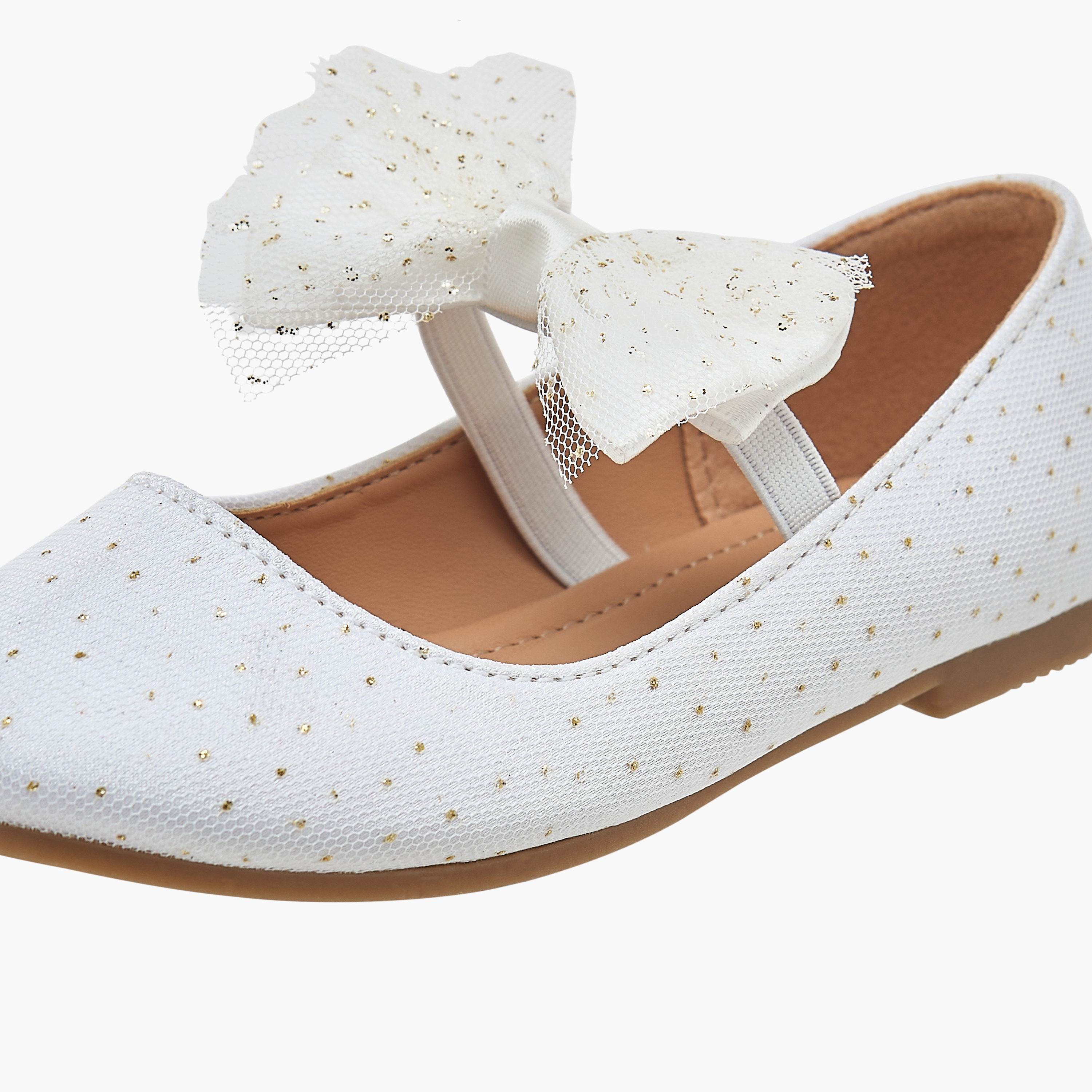 Flora Bella Textured Ballerina Shoes with Elastic Closure-girls-shoes-ballerinas-image-6