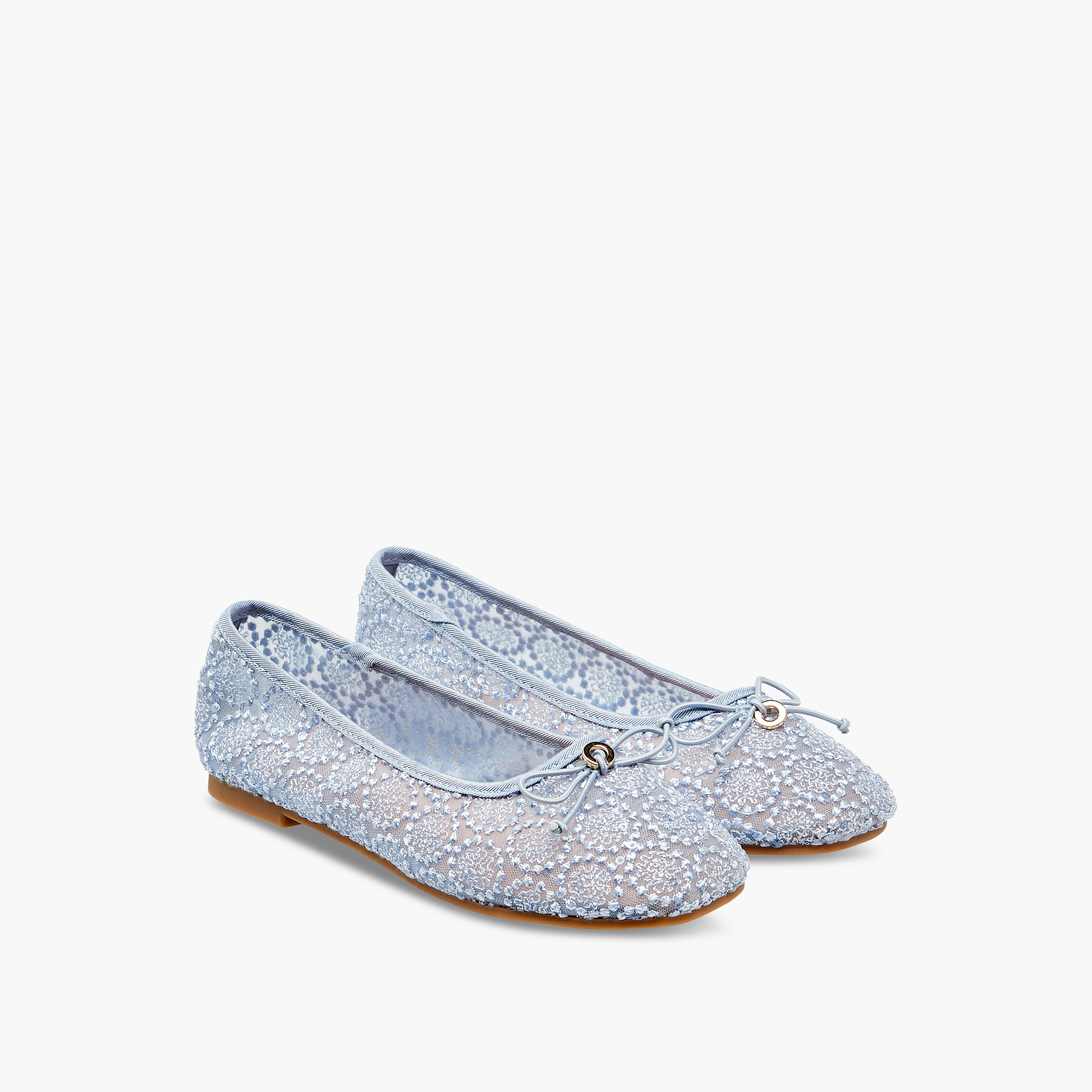 حذاء باليرينا مطرز بفيونكة من ليتل ميسي-girls-shoes-ballerinas-image-1