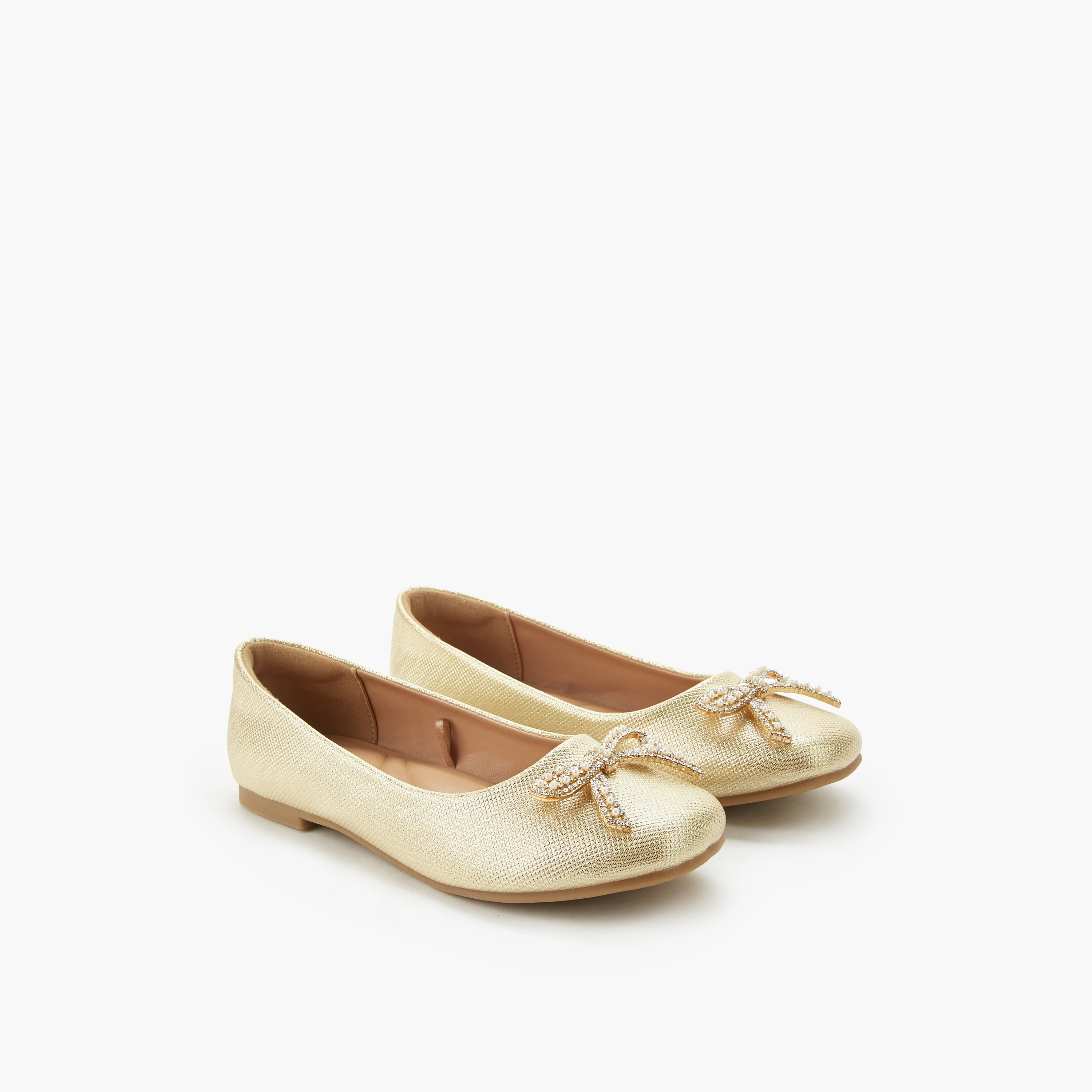 Celeste Girls Bow Embellished Ballerina Shoes-girls-shoes-ballerinas-image-1