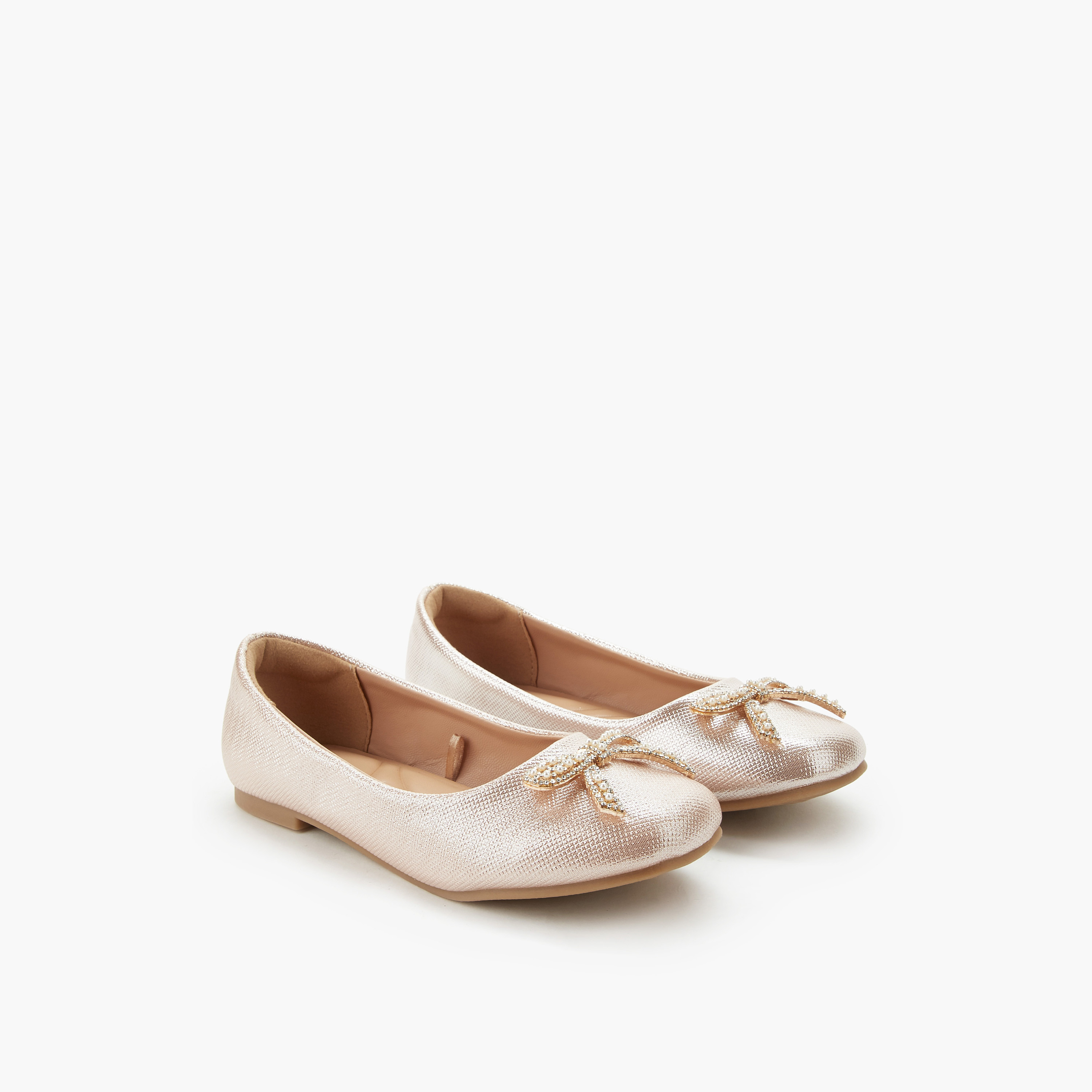 Celeste Girls Bow Embellished Ballerina Shoes-girls-shoes-ballerinas-image-1