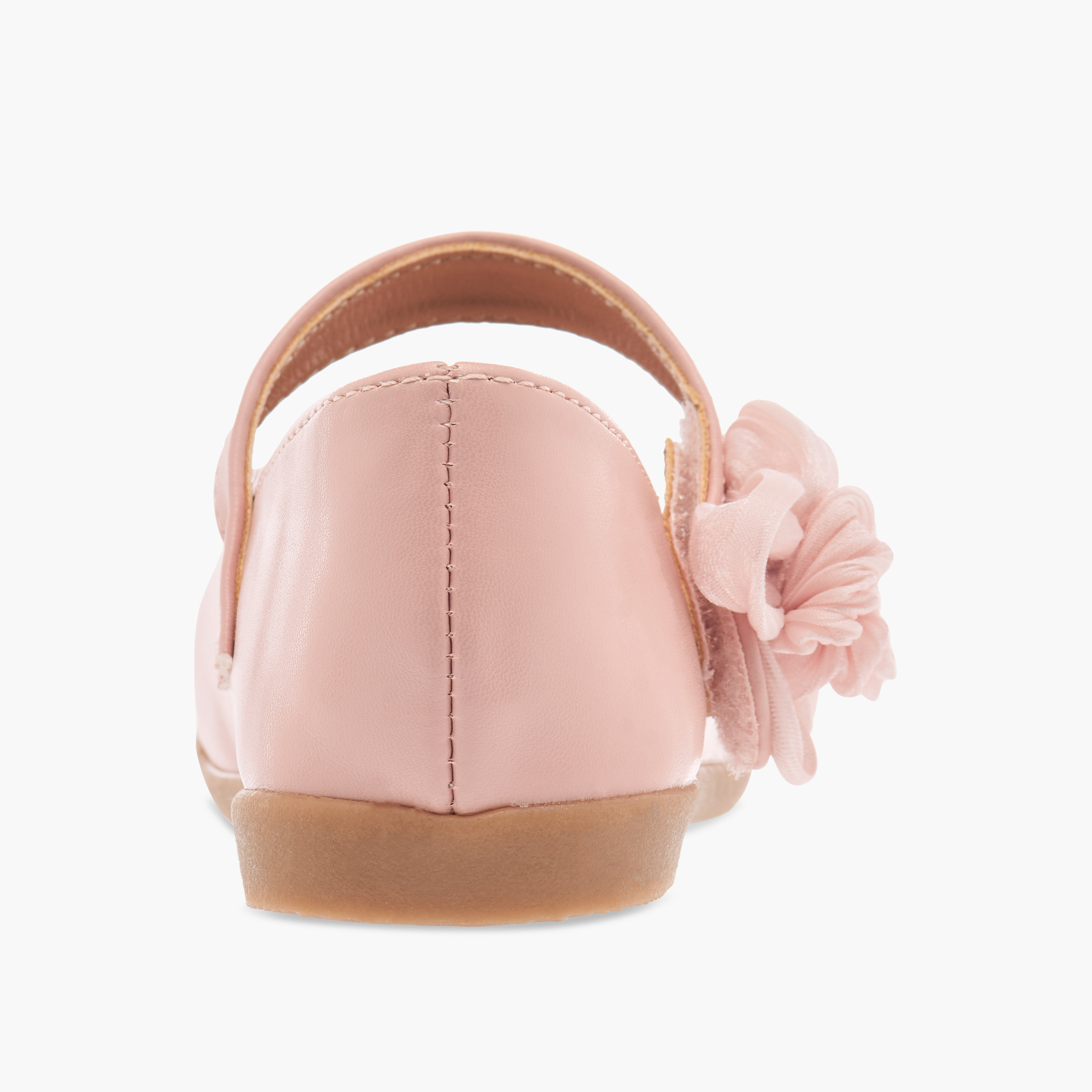 Flora Bella Floral Accent Detail Mary Jane Shoes with Hook and Loop Closure-girls-shoes-maryjanes-image-5